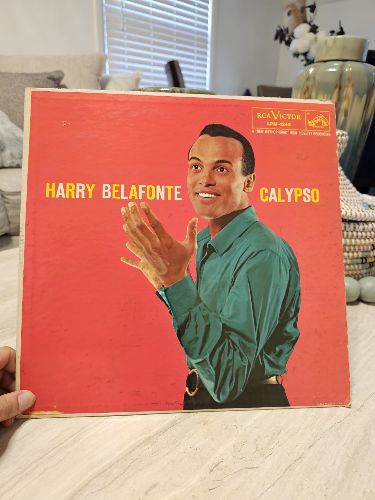 RARE Double Signed Harry Belafonte Calypso Vinyl LP – Signed Cover & Label – RCA