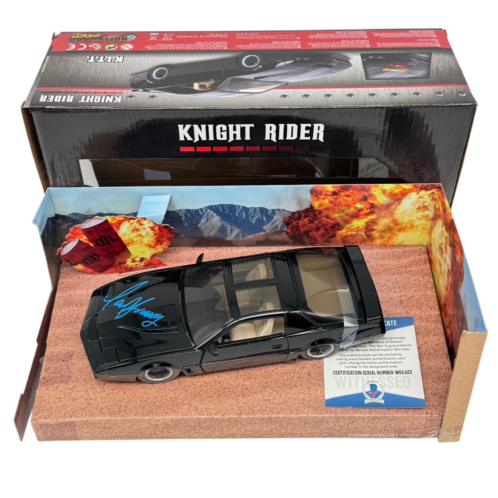 David Hasselhoff Signed Knight Rider KITT Diecast Autograph Beckett BAS COA!
