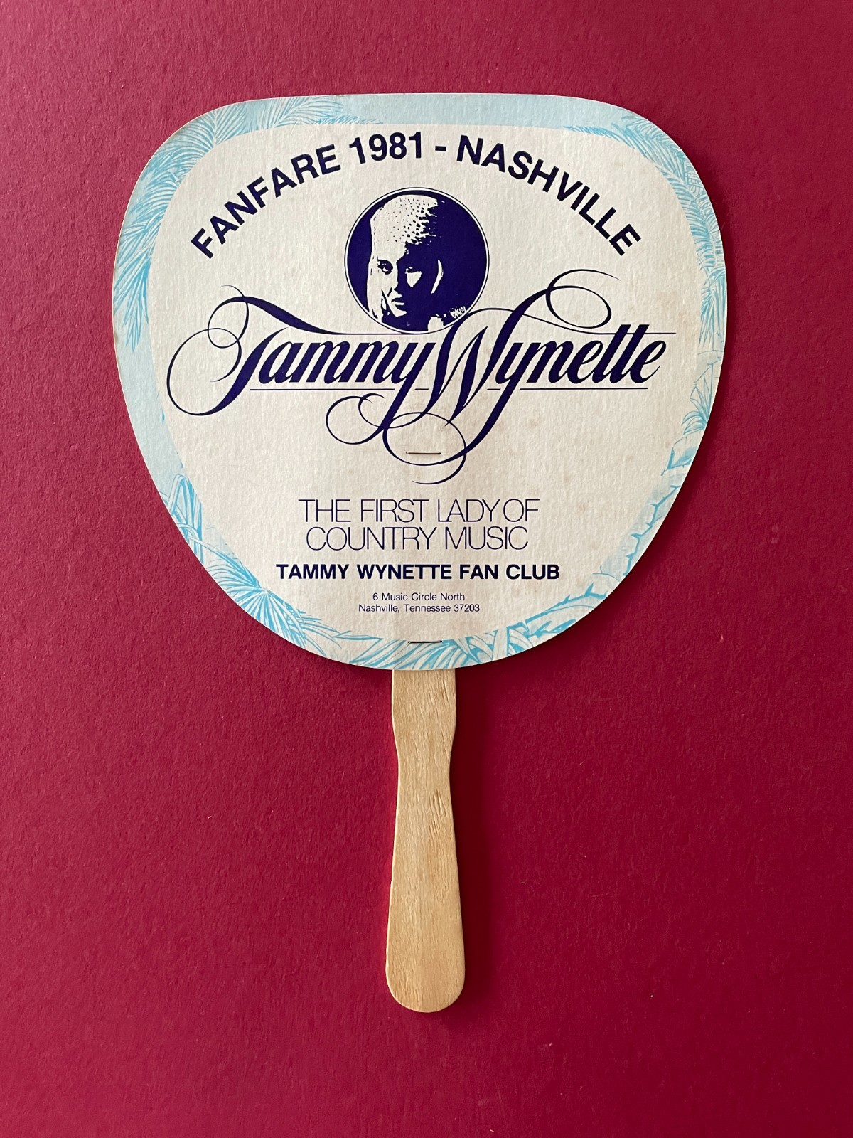 Tammy Wynette – 1981 Fanfare – Nashville – Country Music Concert Paper Hand Fan