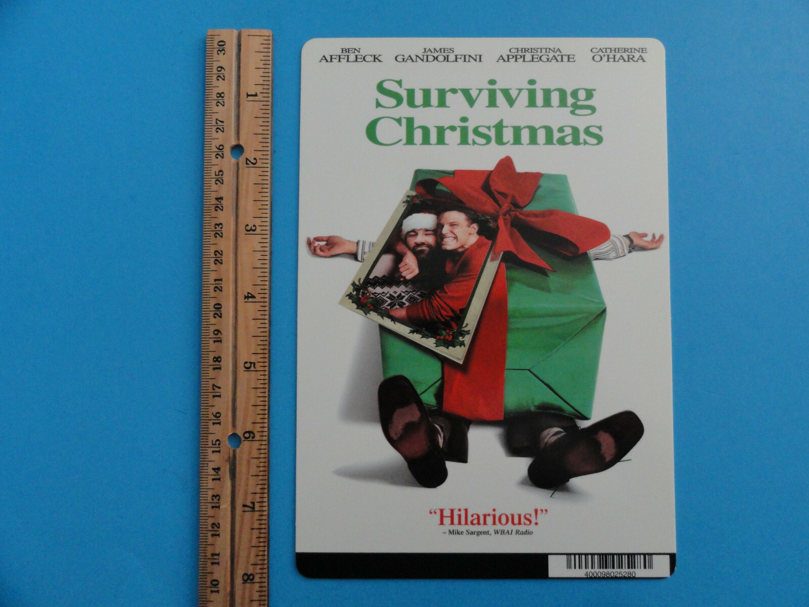 SURVIVING CHRISTMAS – BLOCKBUSTER VIDEO STORE BACKER CARD 5″X8″ – NO MOVIE