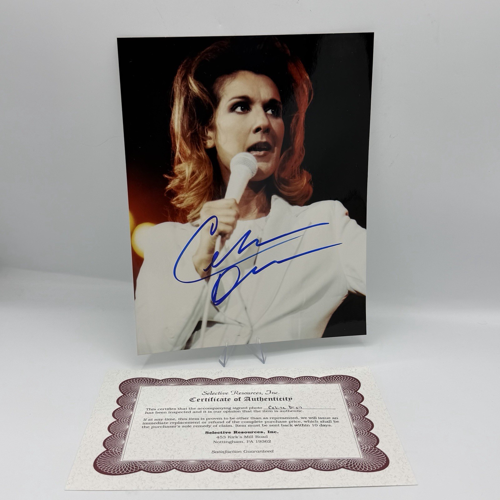 Celine Dion Signed Autographed 8×10 Photo Selective Resources COA Singer Titanic