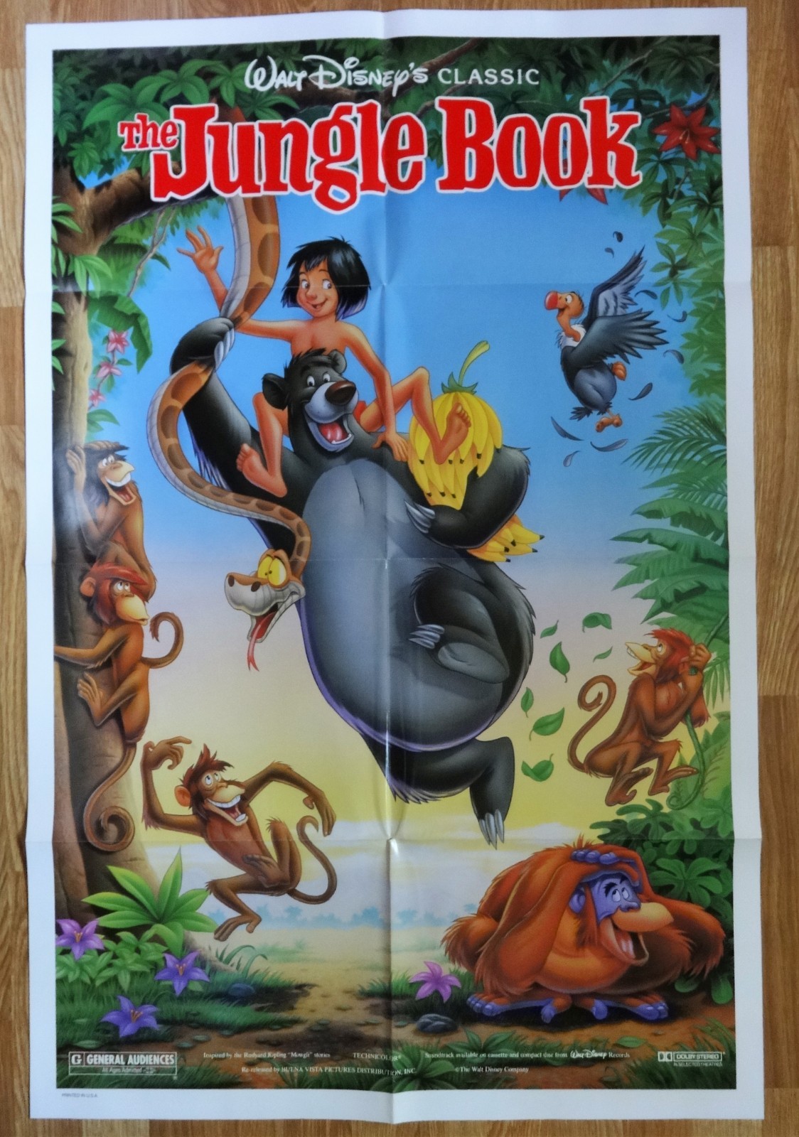 JUNGLE BOOK – Disney Family Fun – R1990 Double Sided Movie poster 27×41″