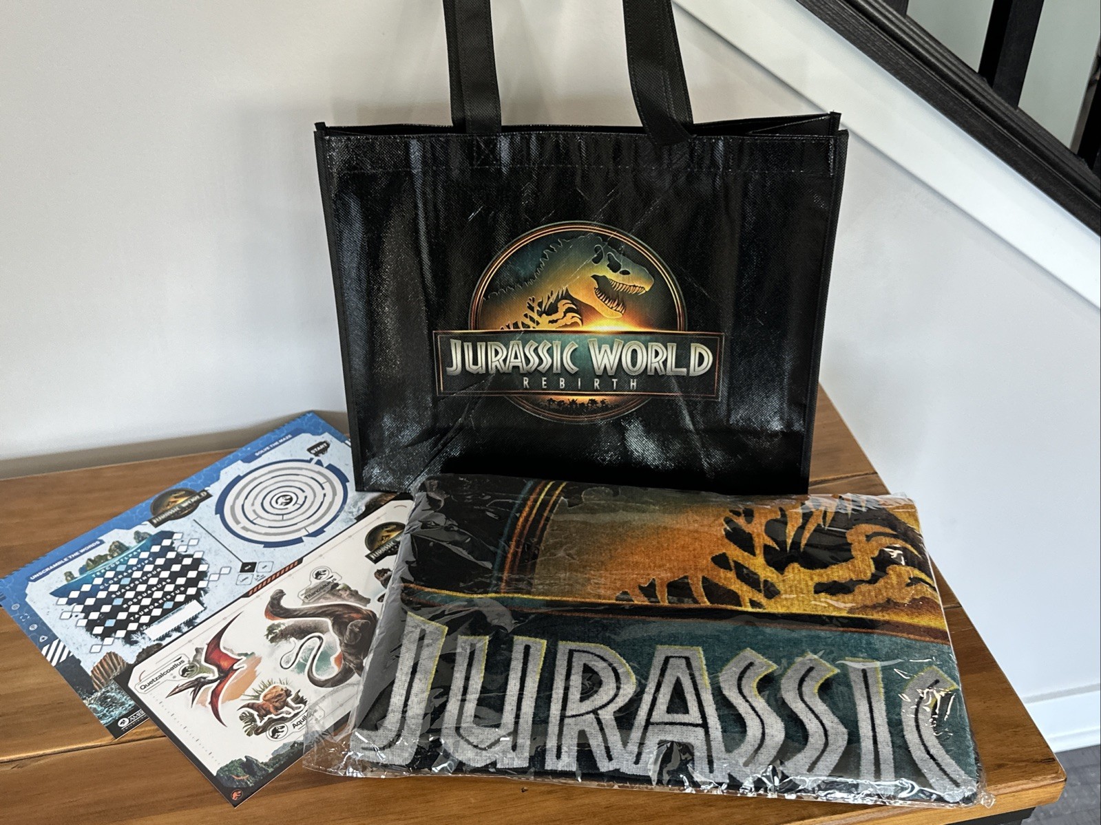 Jurassic World Rebirth Movie Promo 2025 Beach Towel Tote Stickers Activity Sheet