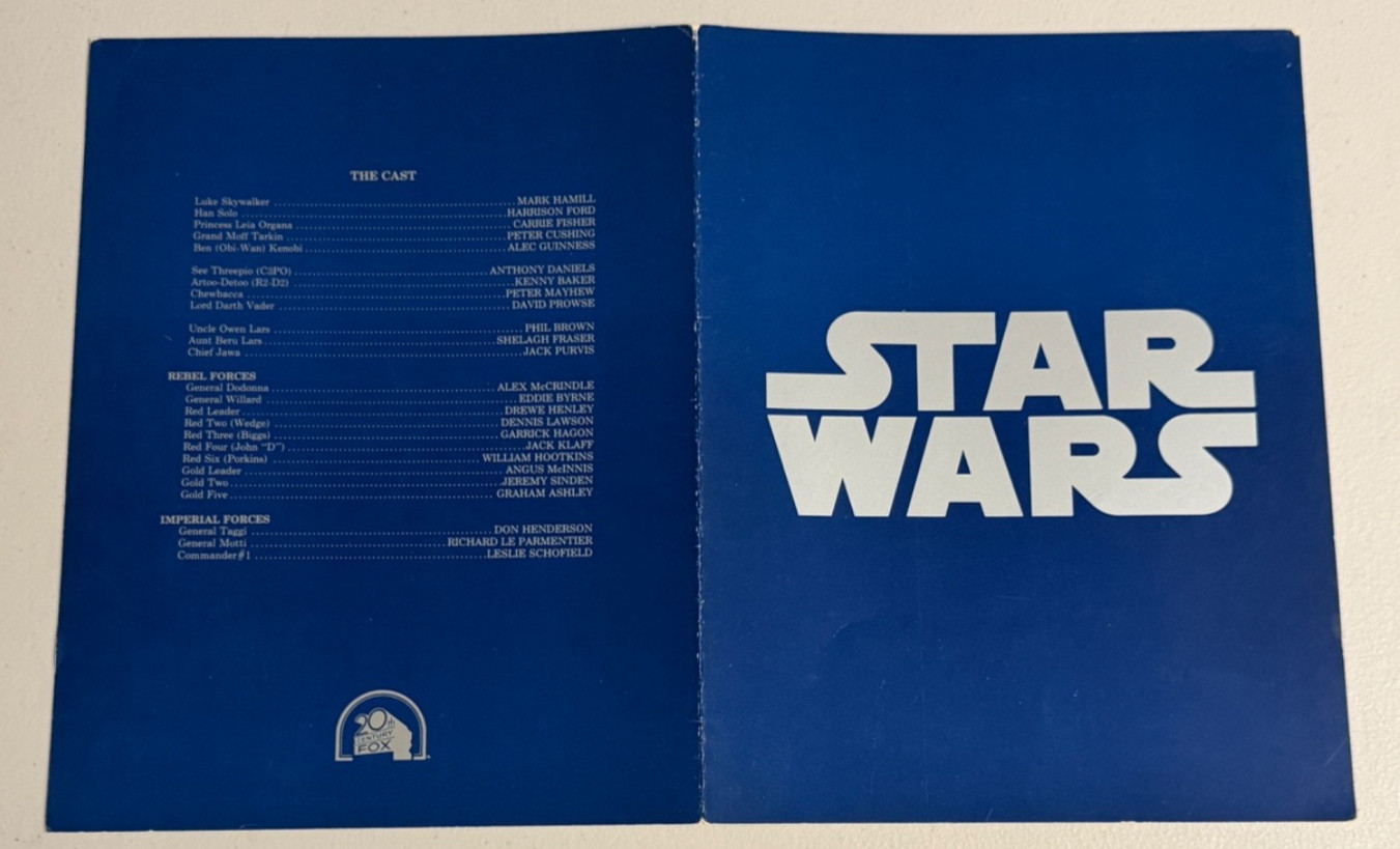 1977 STAR WARS Original Screening Program Brochure