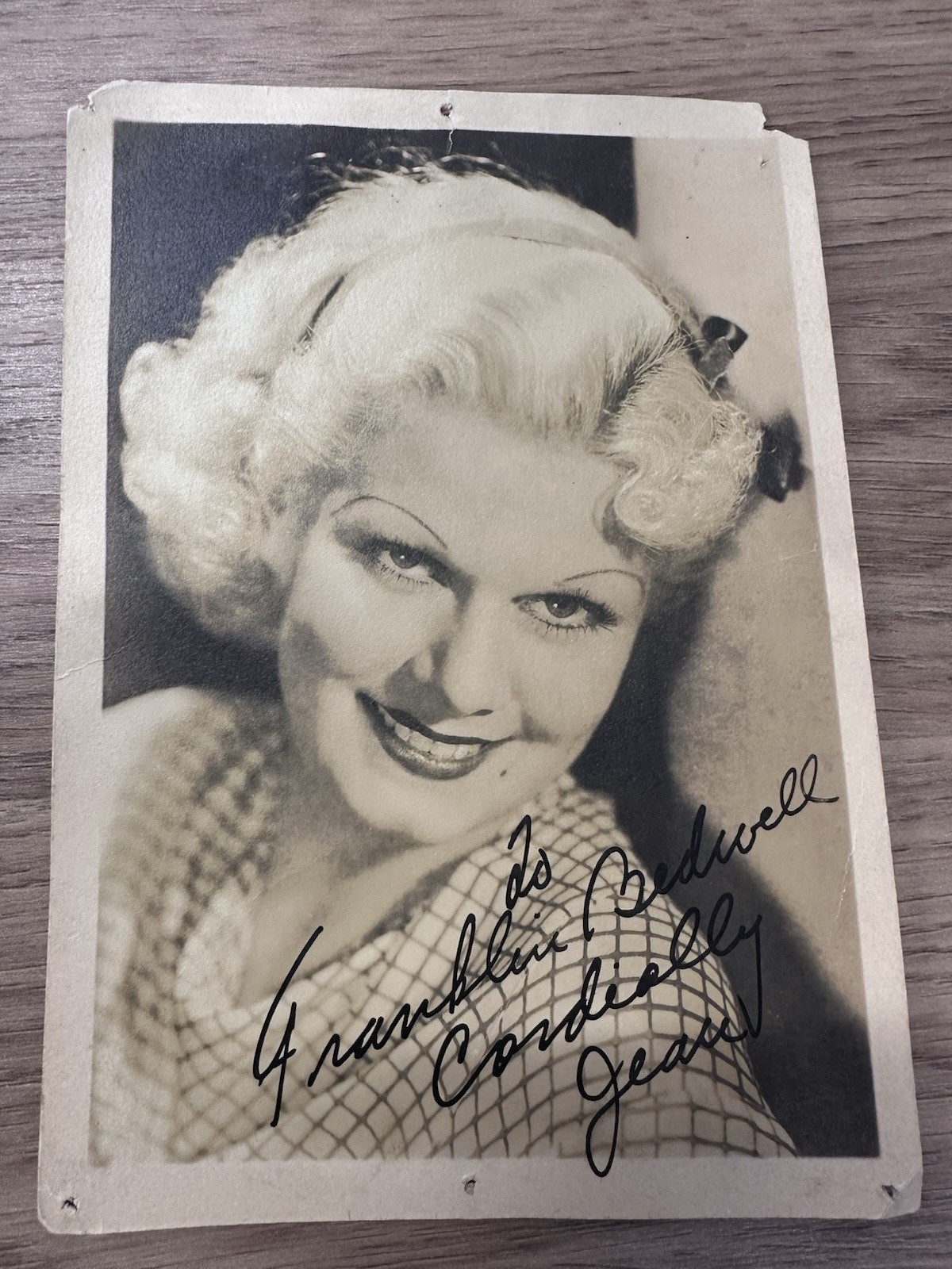 Jean Harlow Movie Actress Actor Personalized Autographed Signed 5 x 7 Photo