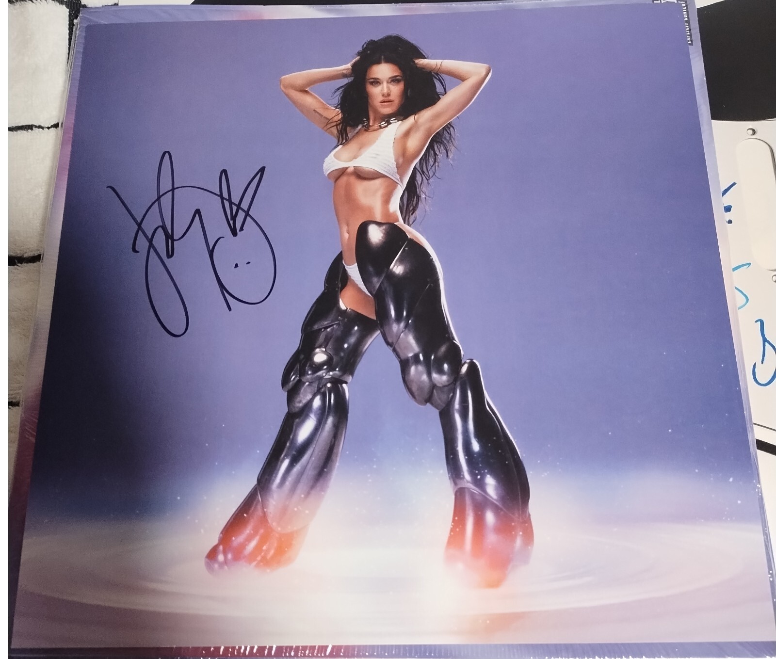 KATY PERRY SIGNED 143 VINYL INSERT SILVER EDITION COA PROOF PARENTAL ADVISORY