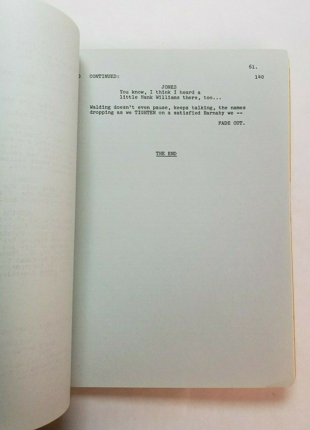 BARNABY JONES / Larry Brody 1973 Script, Meg Foster “A Gold Record for Murder”