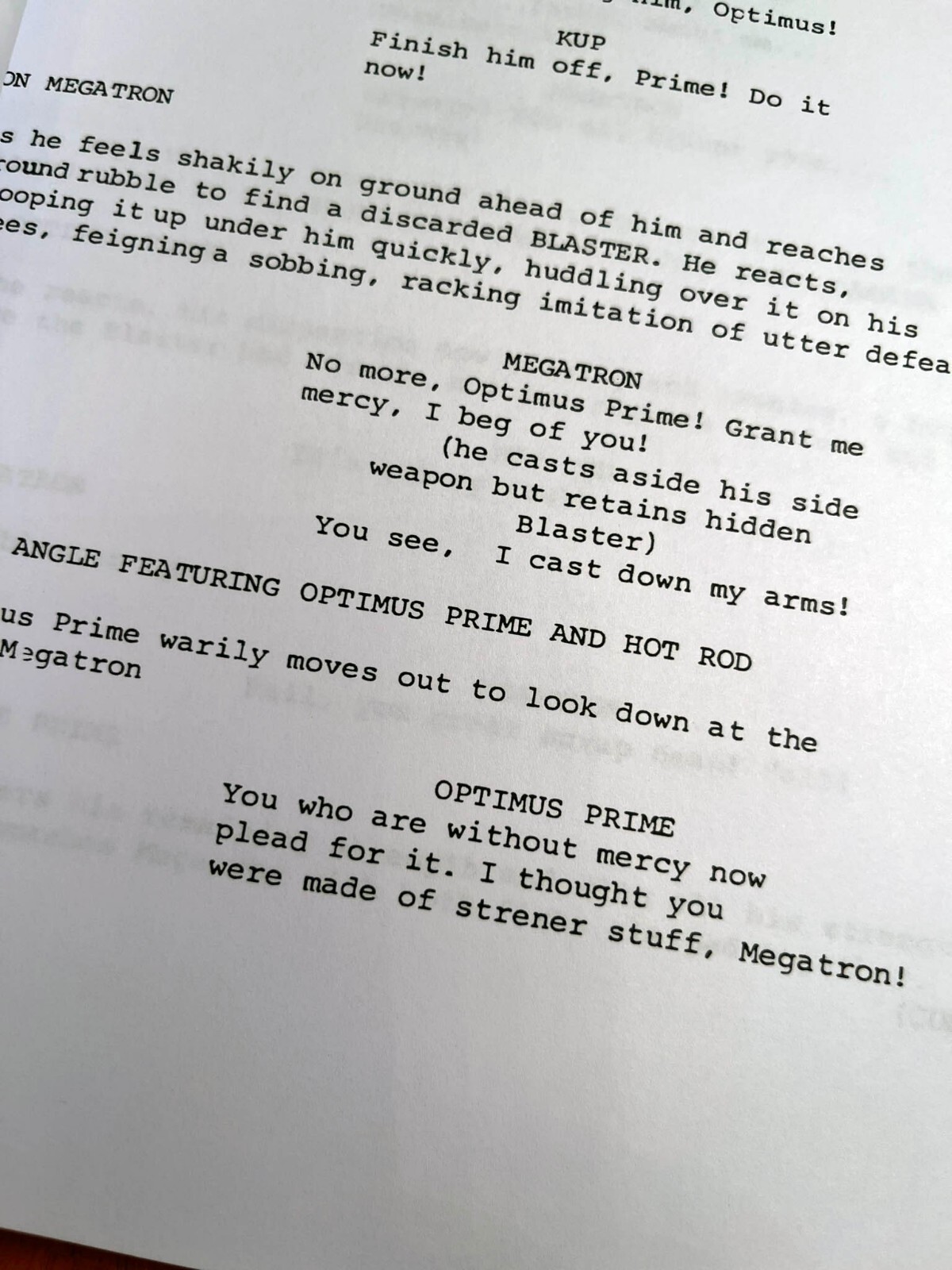 The Transformers: The Movie Script Cast-Signed- 185 Pages!- Autograph Reprints