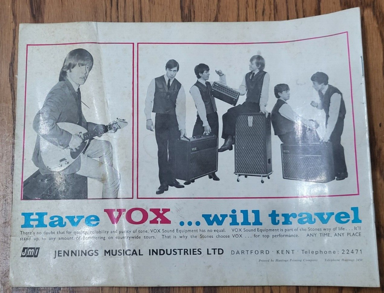 Rolling Stones 1965 Original UK Concert Tour Program Spencer Davis Group