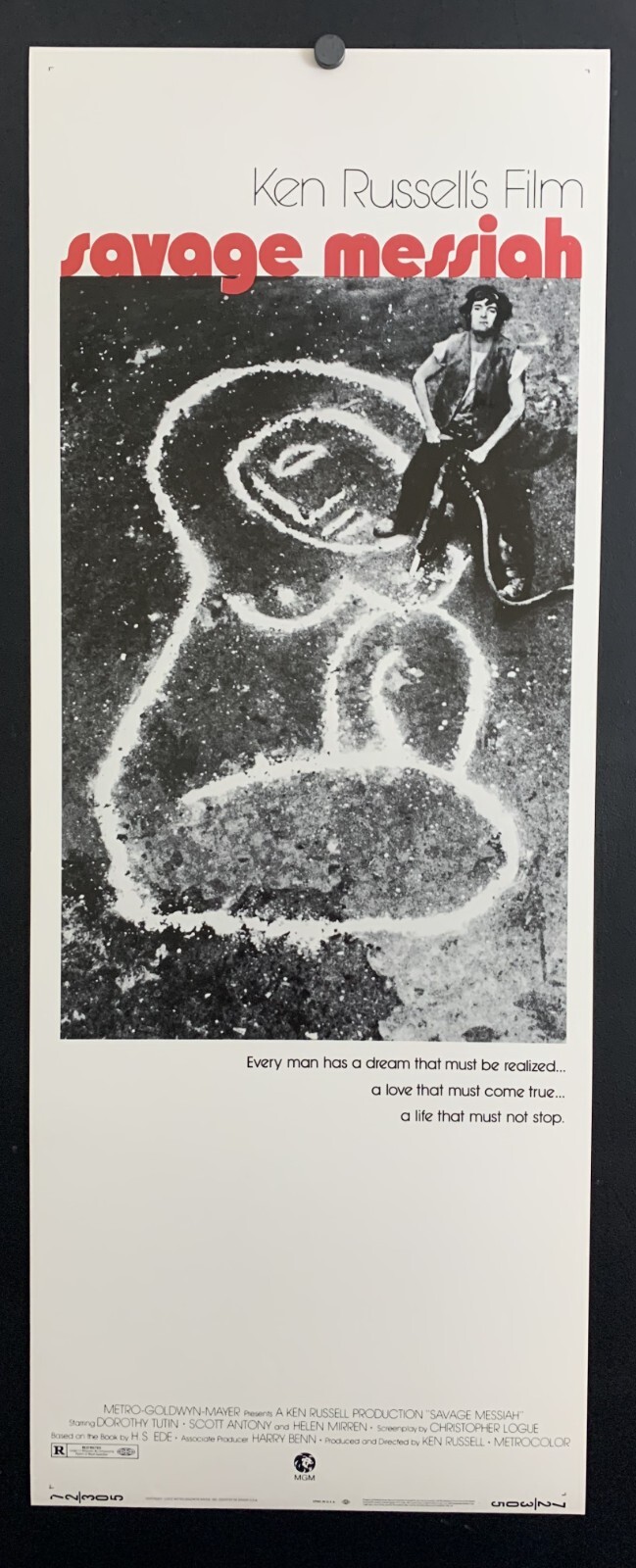 Original 1972 SAVAGE MESSIAH Movie Poster 14 x 36 ~ Ken Russell