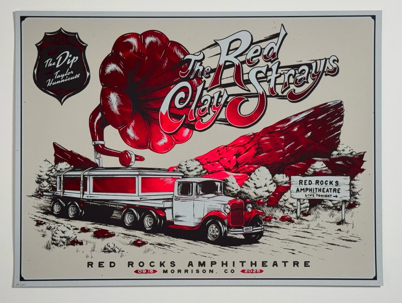 The Red Clay Strays Poster Red Rocks CO 9/15/25 Silkscreen #’d Show Edtn *FOIL*