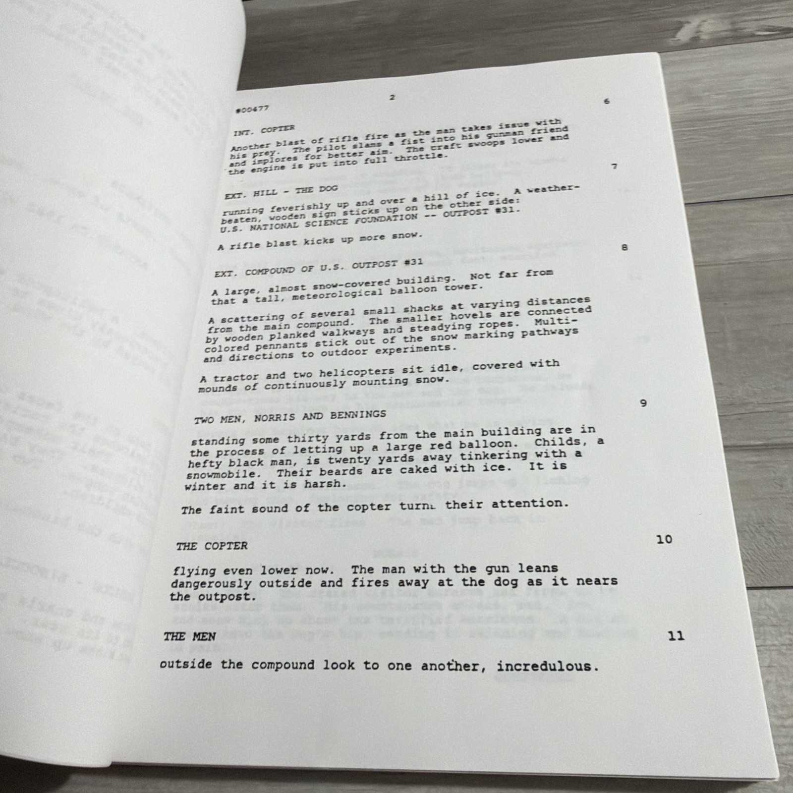 The Thing Final Draft Screenplay From 1982 Universal Studios Horror Bill Russell