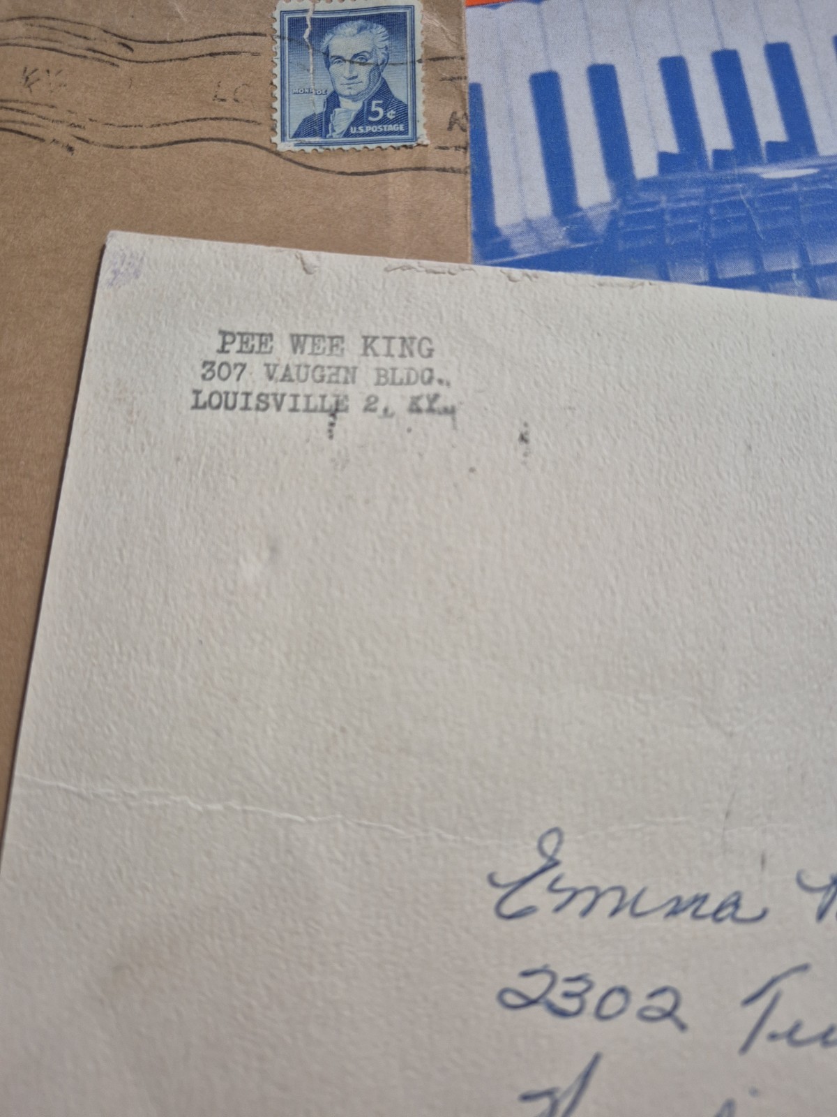 Pee Wee King Signed Card Autographed Singer AUTO Signature 1955 W Music & Env