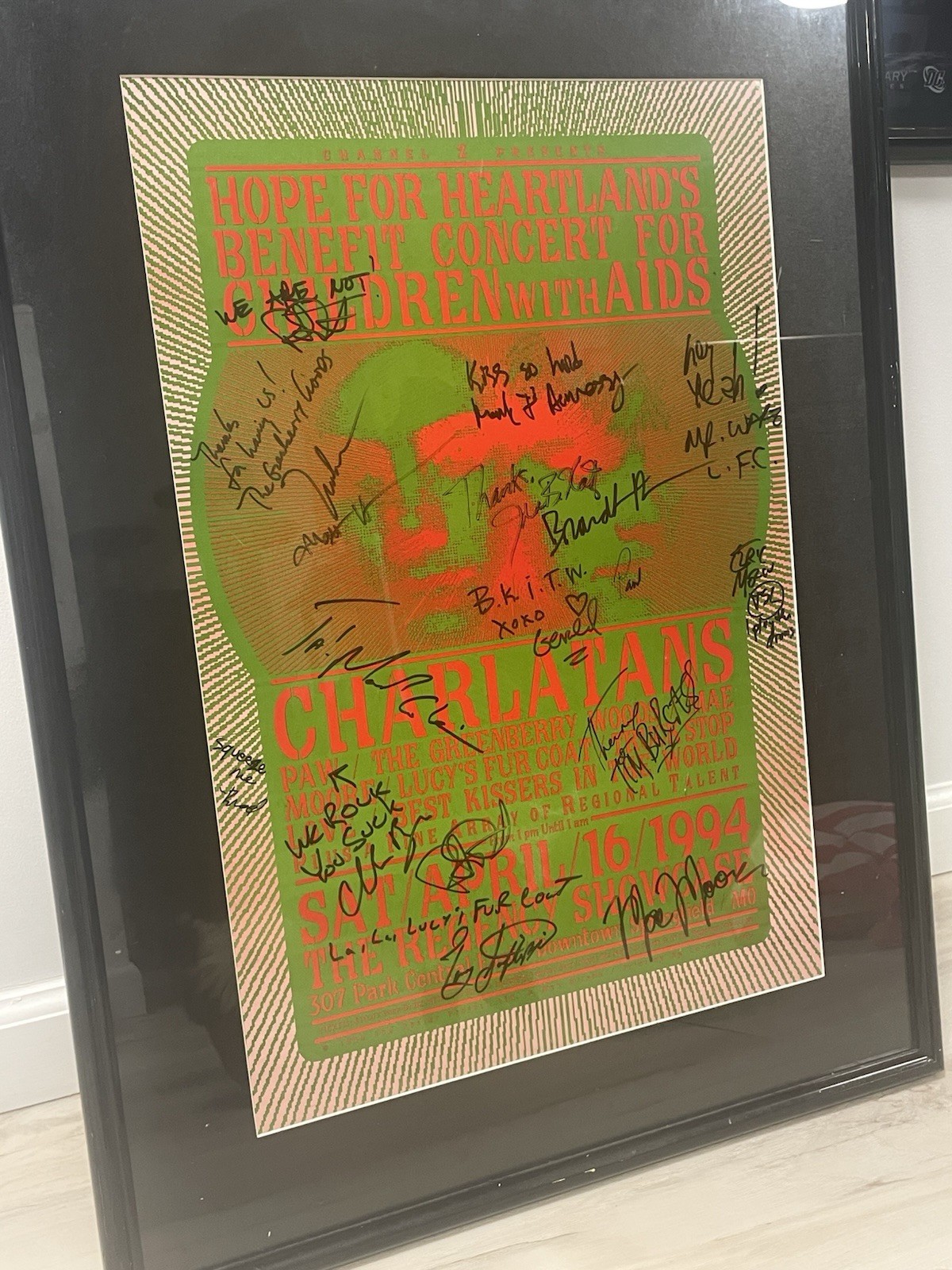 The Charlatans Springfield MO 1994 Original Poster Multi Band Signed Real Large