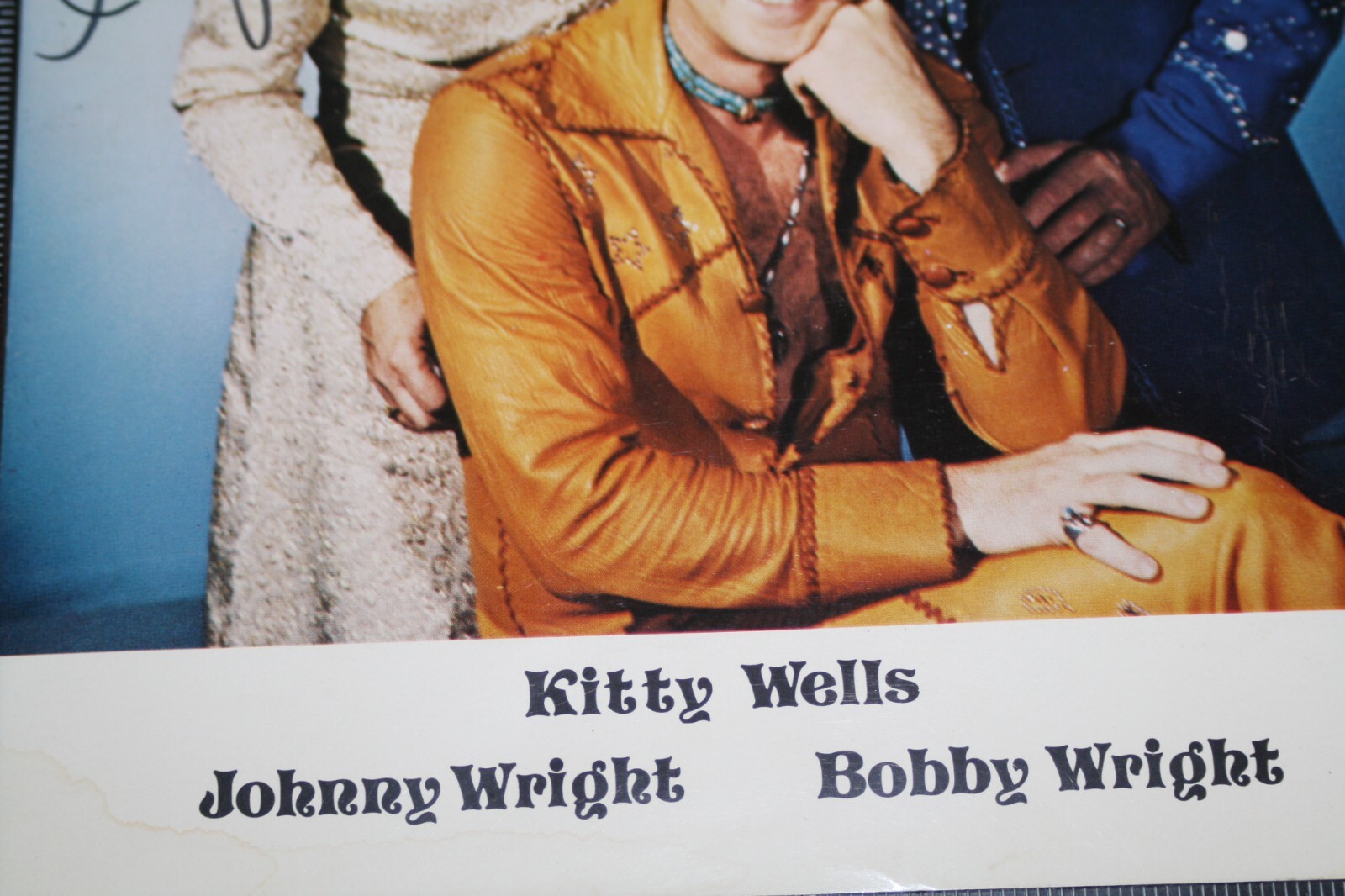 VINTAGE KITTY WELLS JOHNNY WRIGHT SIGNED PRINT COUNTRY MUSIC LEGENDS WOW 8X10.5″