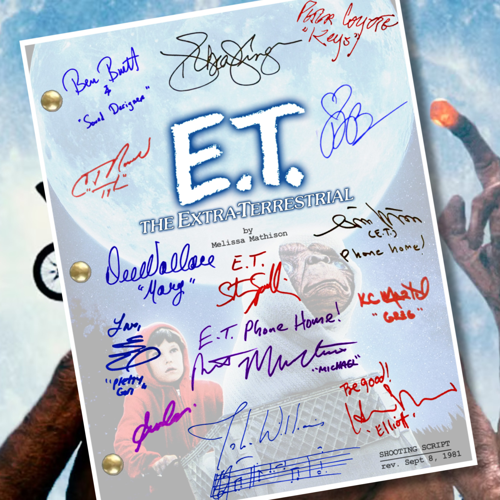 E.T. Movie Script Autograph Signed Reprints 115 Pages | ET the Extra Terrestrial