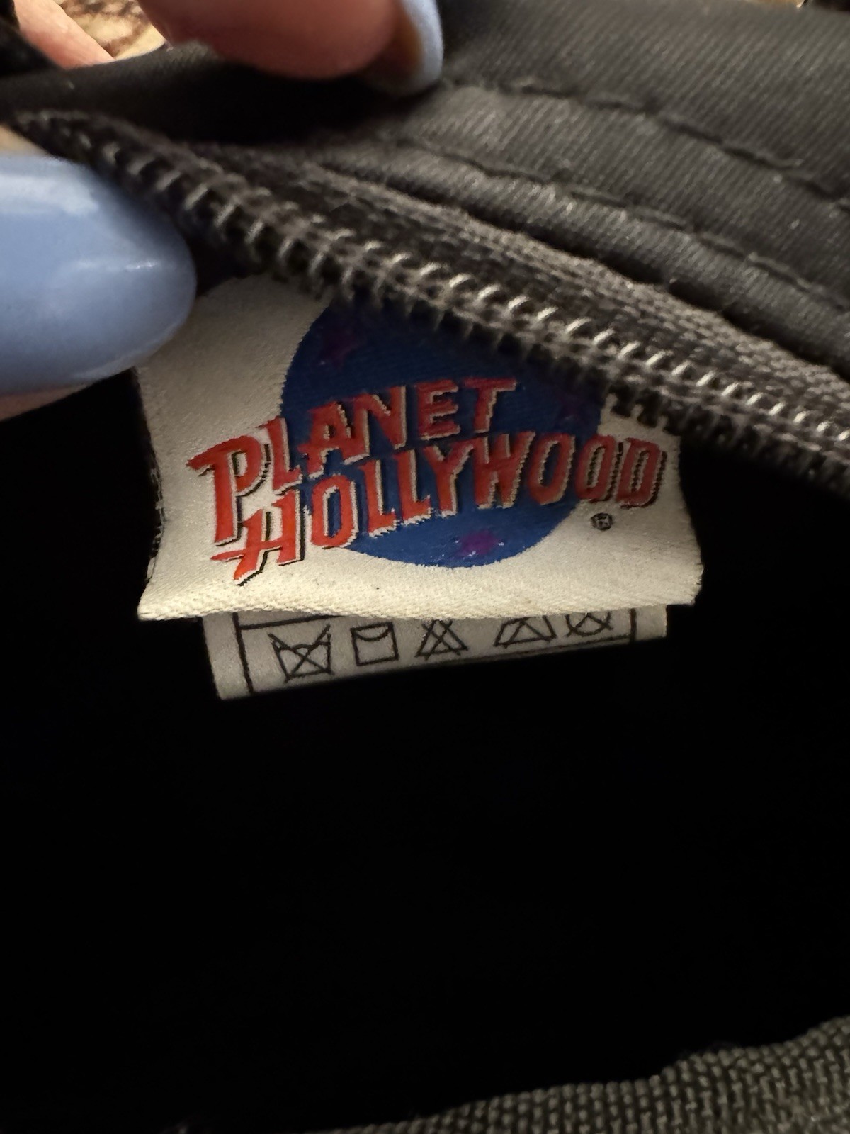 Planet Hollywood Vintage Mini Backpack Crossbody Black Nylon Logo Zipper Pockets