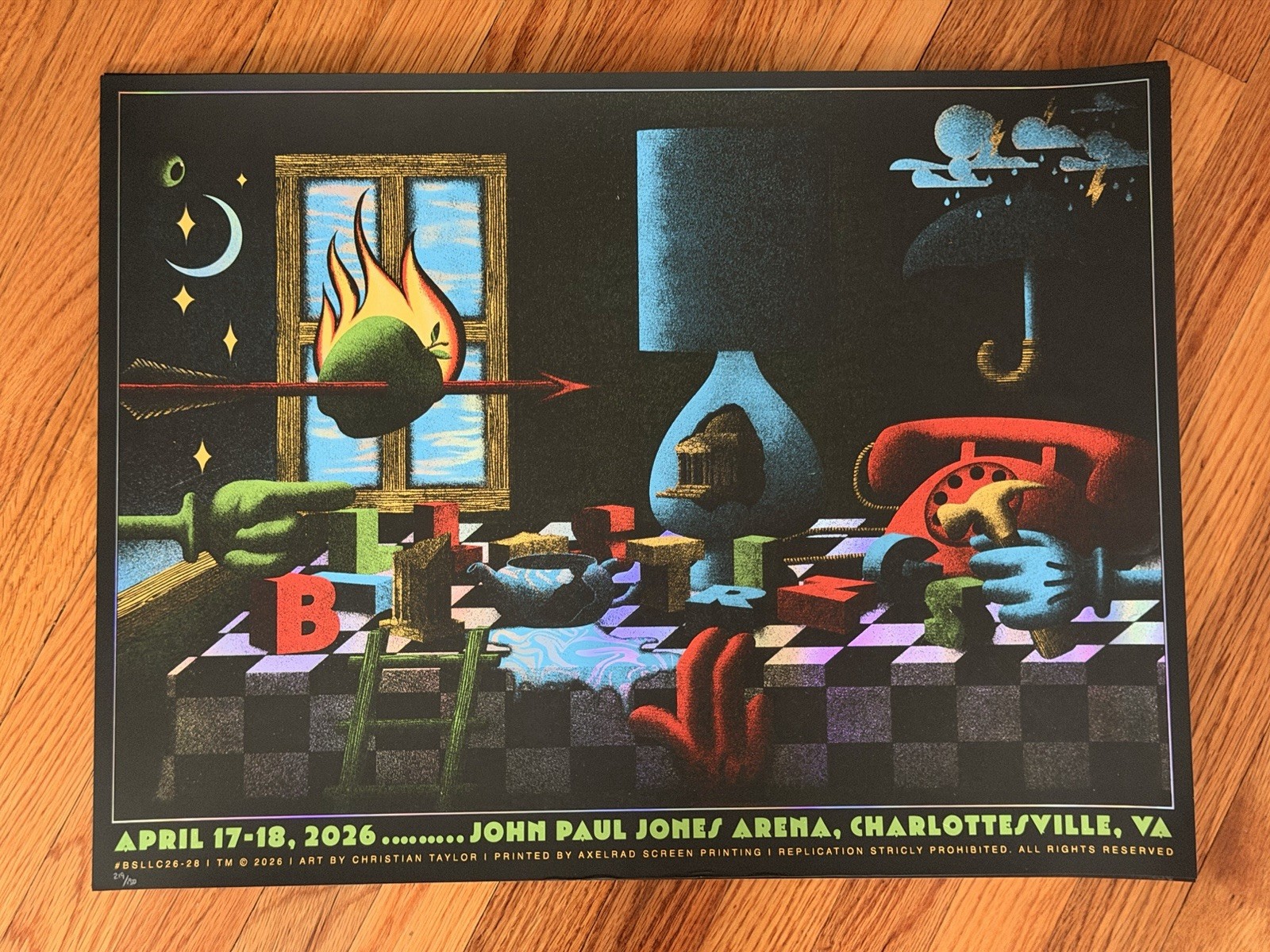 Billy Strings Charlottesville VA 2026 FOIL Poster Christian Taylor #219/250 RARE