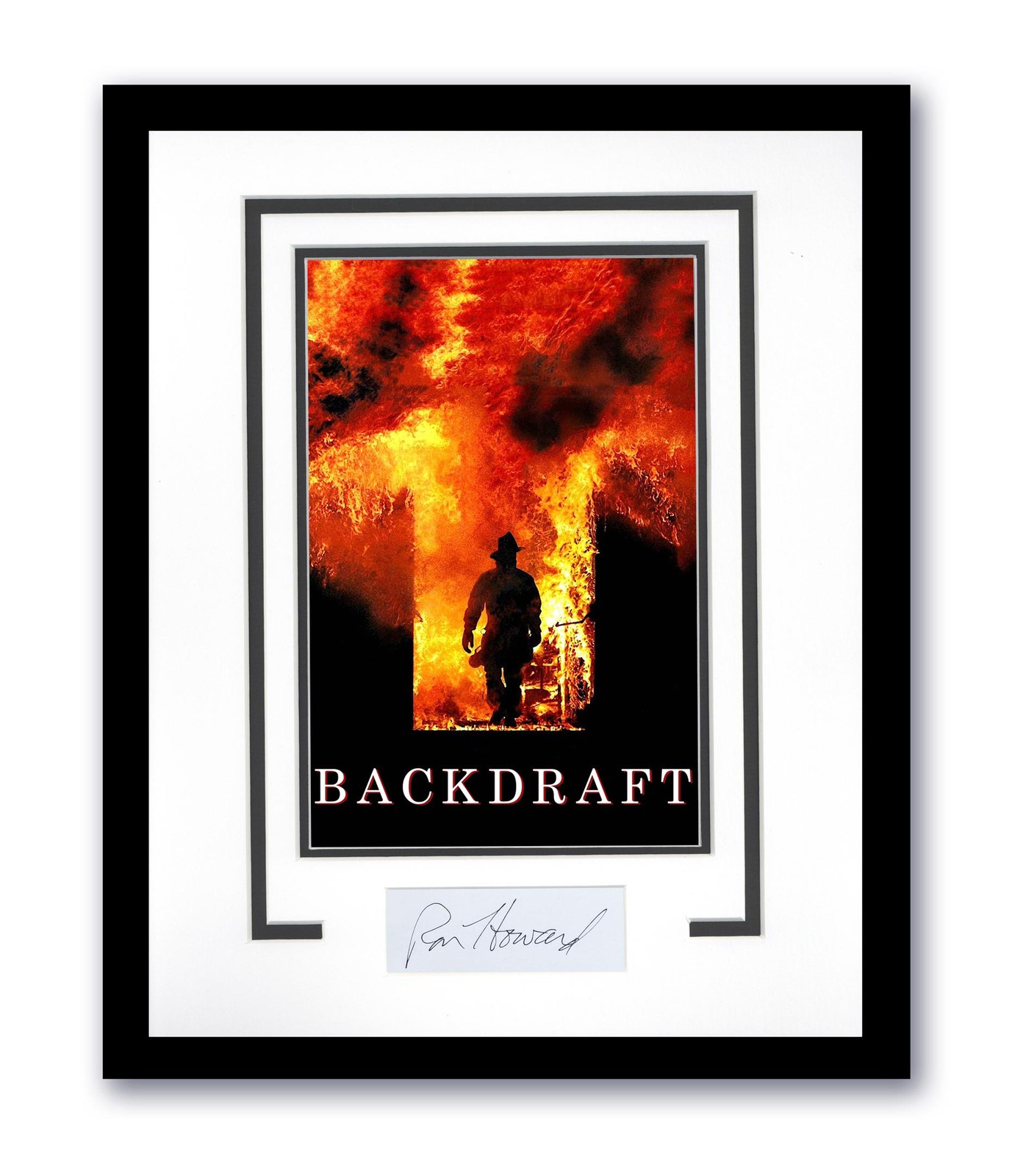 Backdraft Ron Howard Autographed 11×14 Framed Photo Chicago Firefighters ACOA