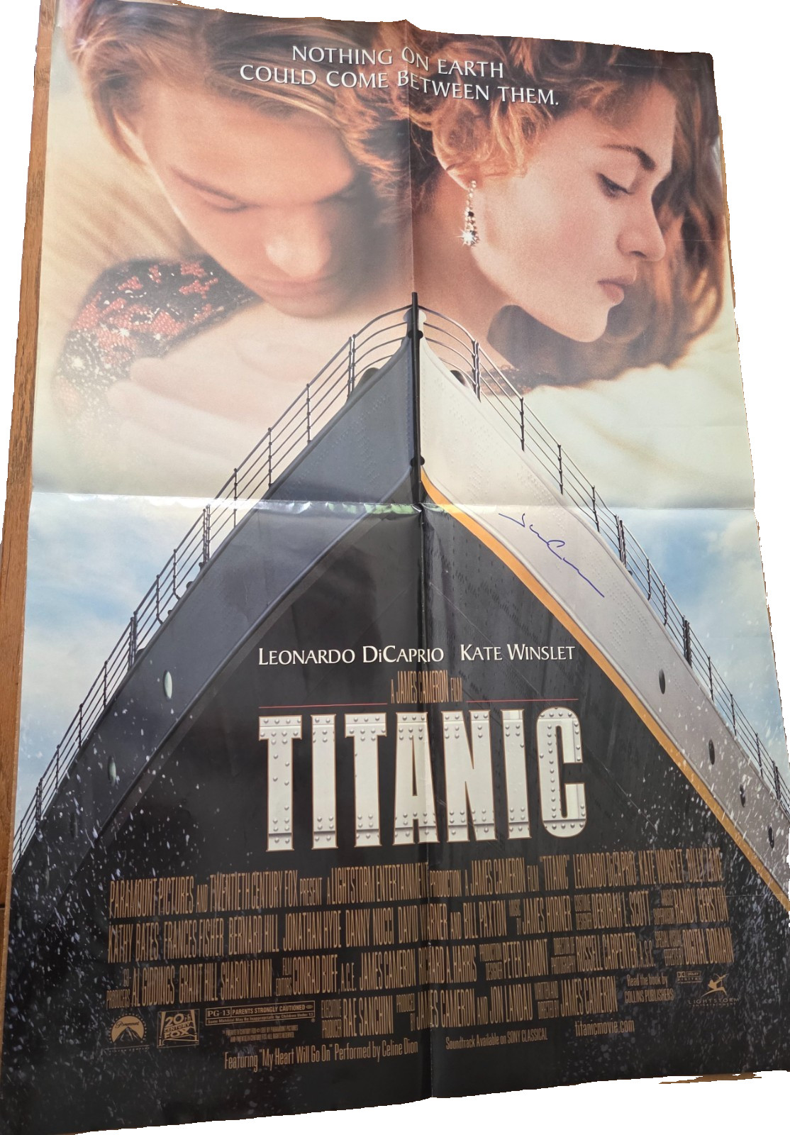 Signed James Cameron Original TITANIC 27×40 Movie Poster 1-Sheet 1997 Autograph
