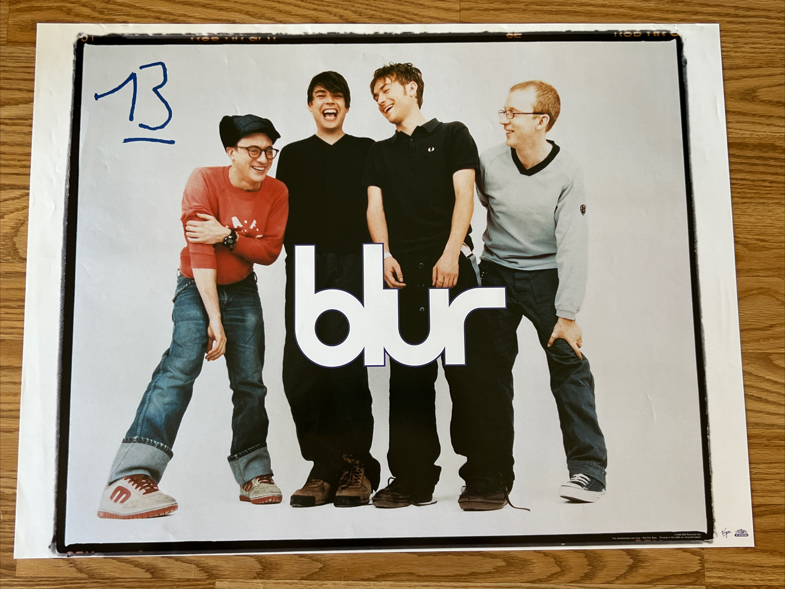 blur Original Very 1990’s Virgin Records Promo Poster Marked Not For Sale