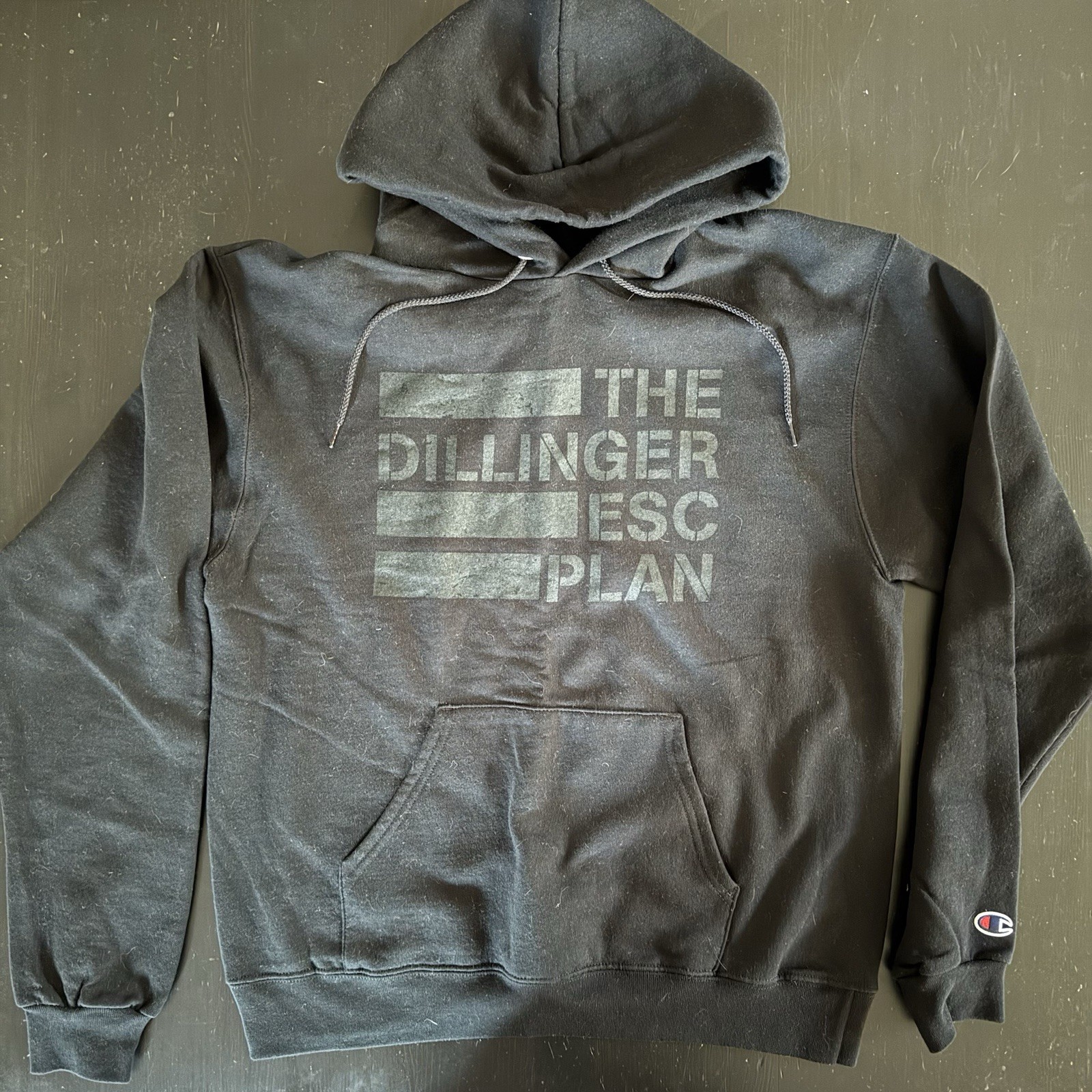 [2015~RARE] The Dillinger Escape Plan -TDEP LOGO- Black-On-Black PULLOVER HOODIE