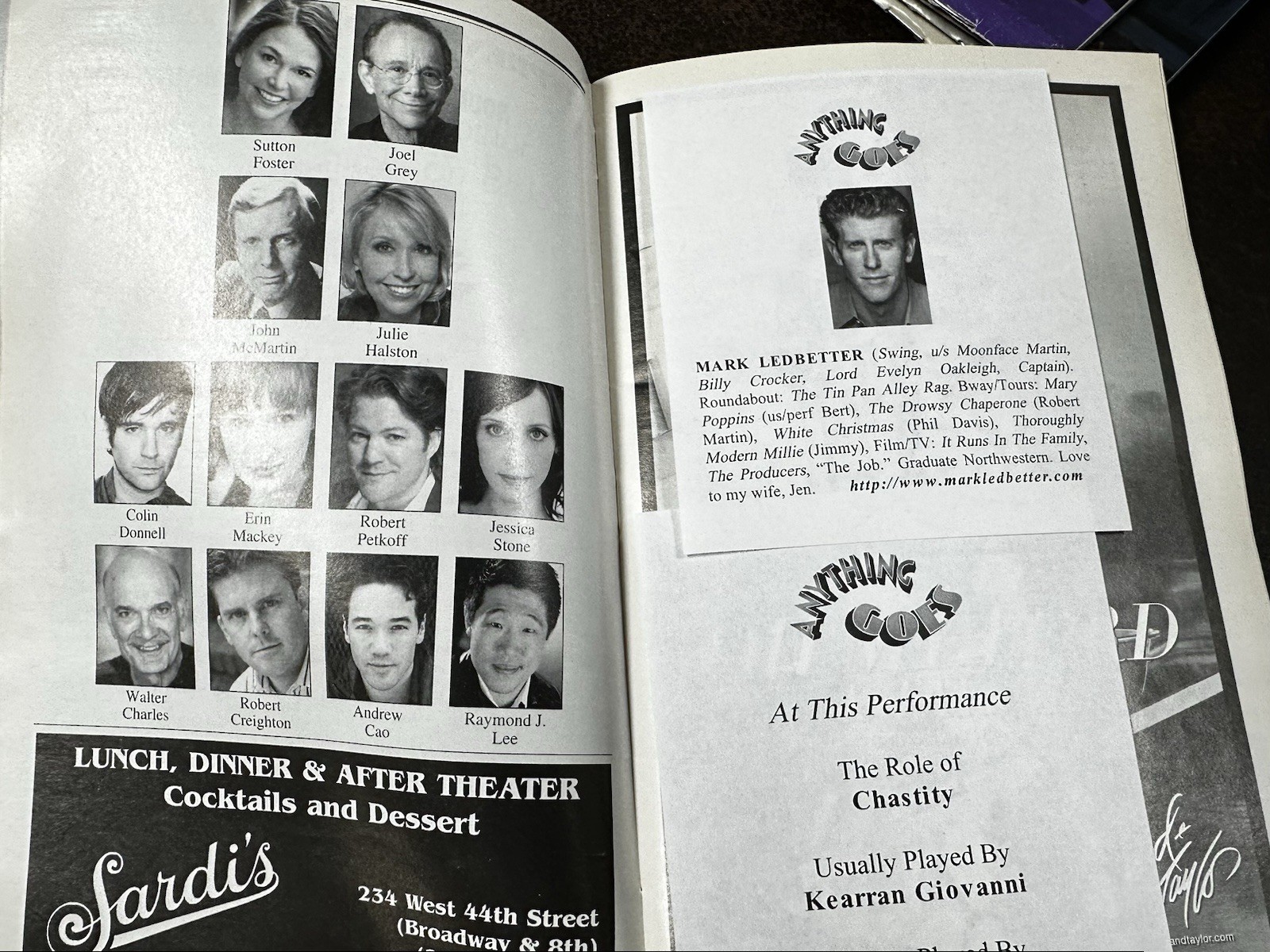 Playbill – Anything Goes – Sutton Foster OBC