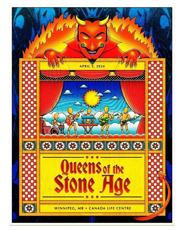 2024 Queens Of The Stone Age Concert poster Wall Art Print Size 10x14in Canada