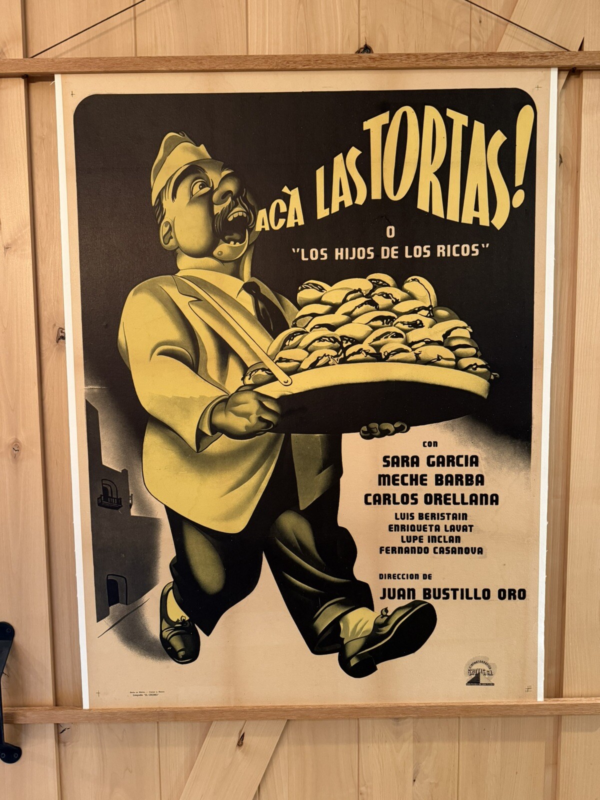 Original Vintage 1951 “Acá Las Tortas” Linen Backed Movie Poster Spanish Mexico