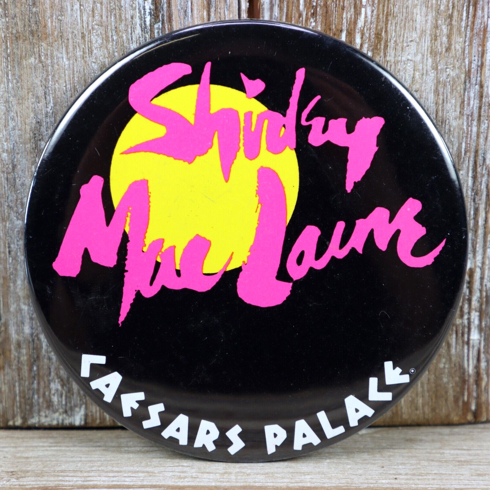 Shirley MacLaine 3″ Vintage Pinback Button Caesars Palace Las Vegas Promo 1980s