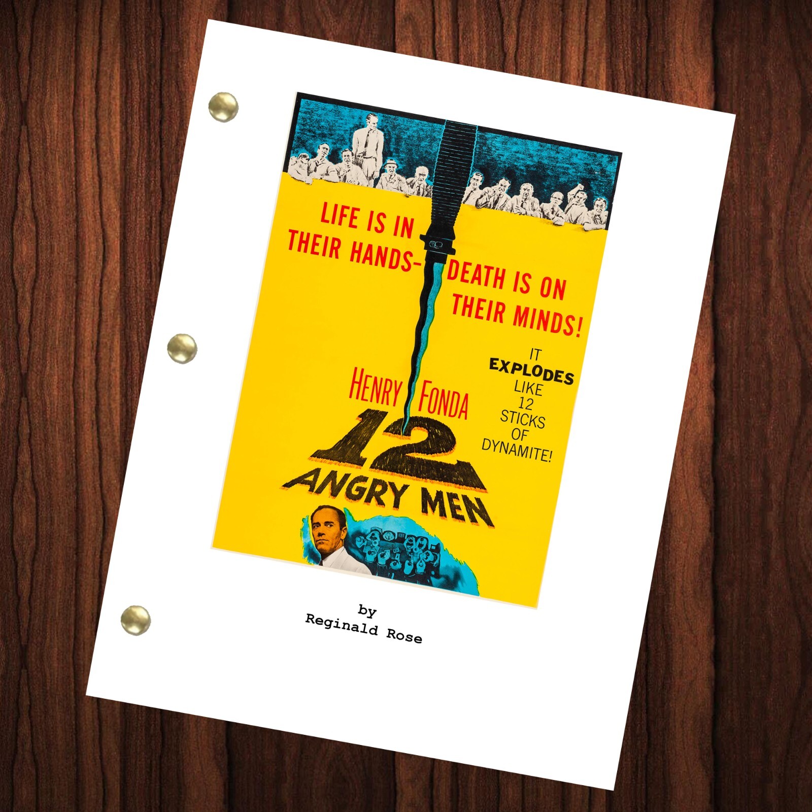 12 Angry Men Movie Script Reprint Full Screenplay Full Script Reginald Rose