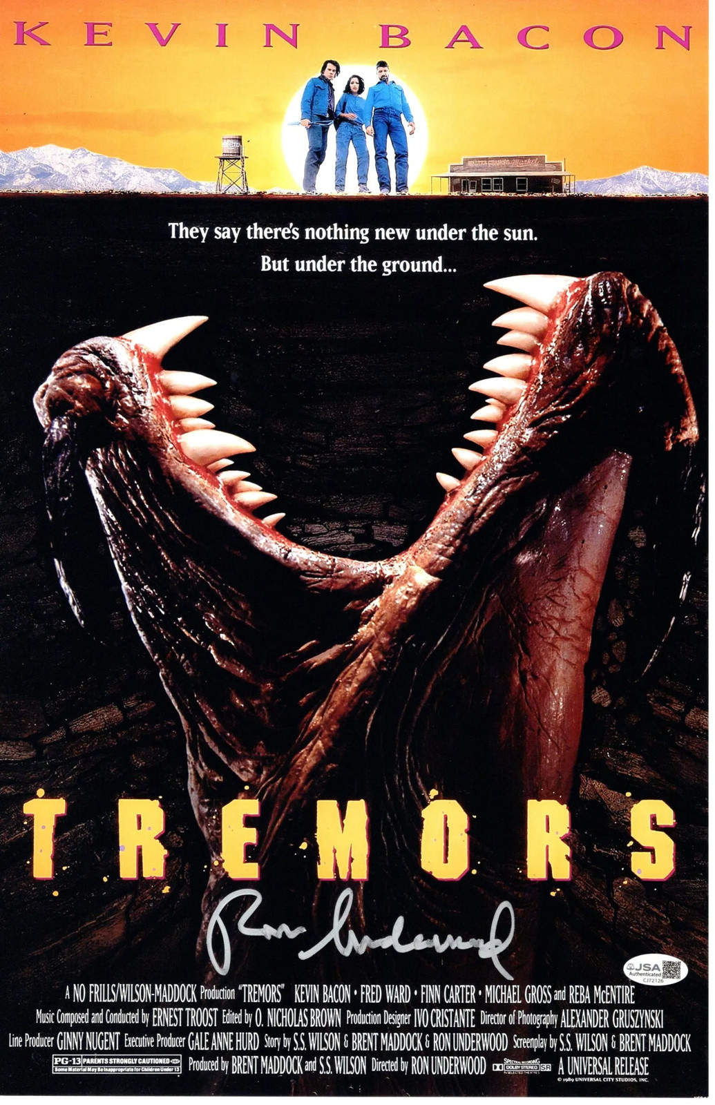 Ron Underwood signed 11×17 Poster Director, Writer – Tremors JSA Authentication