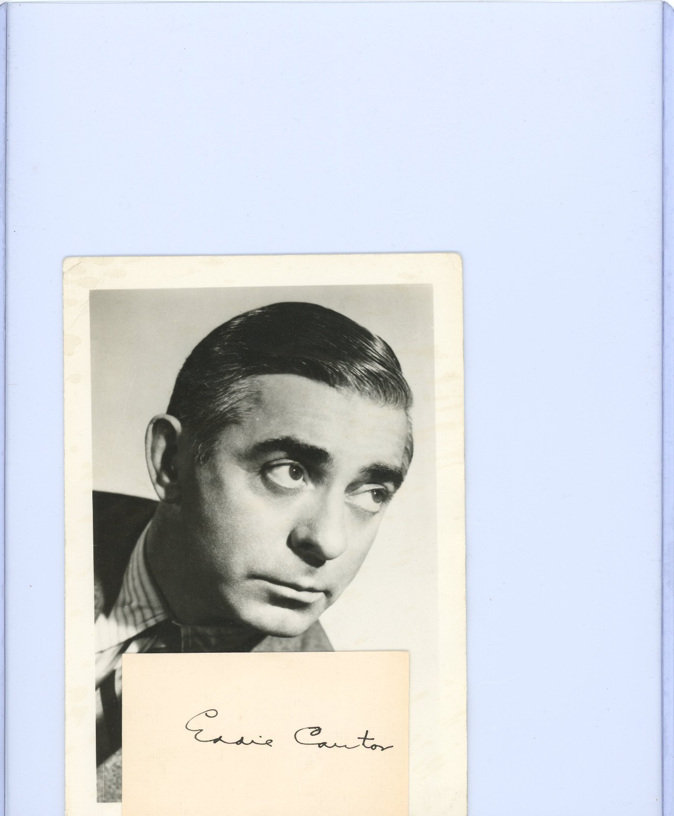Vintage Eddie Cantor Signed CUTOUT W/Photo