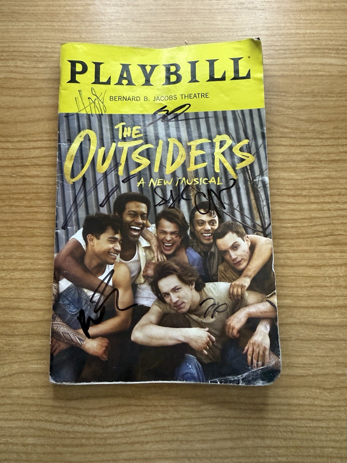 New Cast of The Outsiders Signed Playbill Autographed