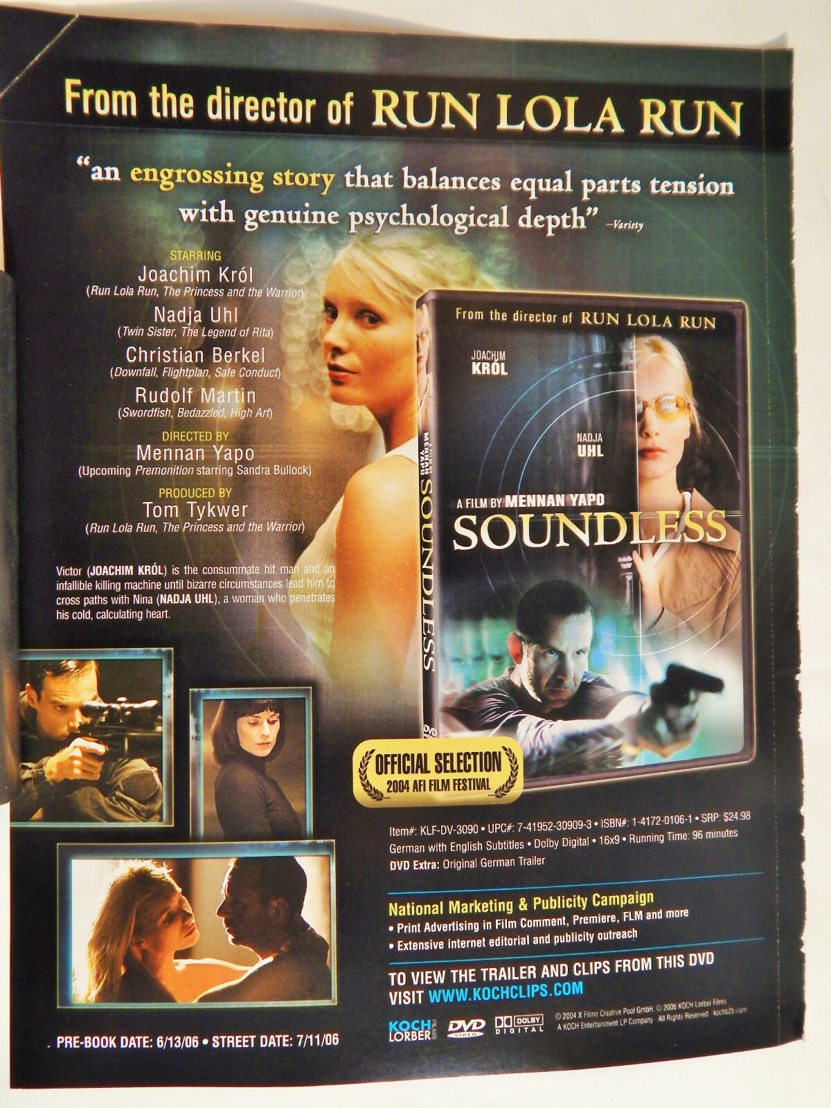SOUNDLESS (NADJA UHL, J KROL) / SECRETS OF ARCHAEOLOGY VIDEO 2000S 2-SIDED AD