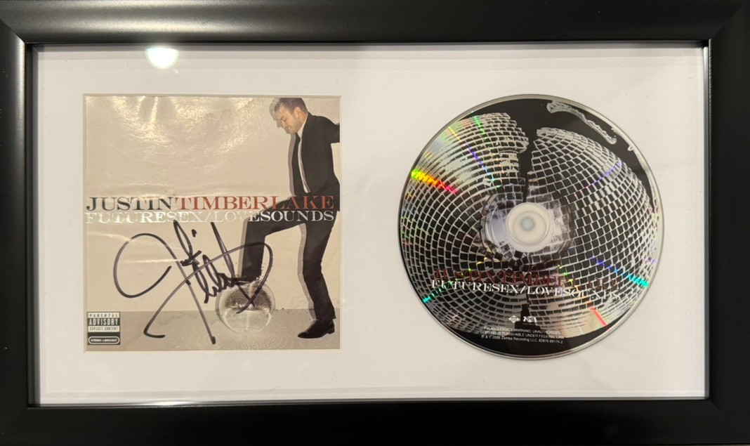 Justin Timberlake Signed (Futuresex Lovesounds) 6×12 CD Cover Framed JSA