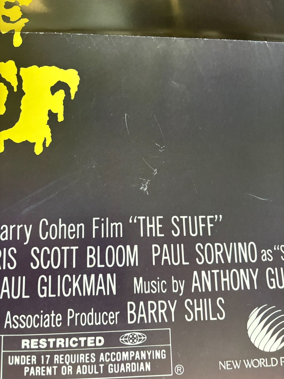 Vintage 1985 THE STUFF Original One Sheet Horror Cult Movie Poster 27″ x 40″