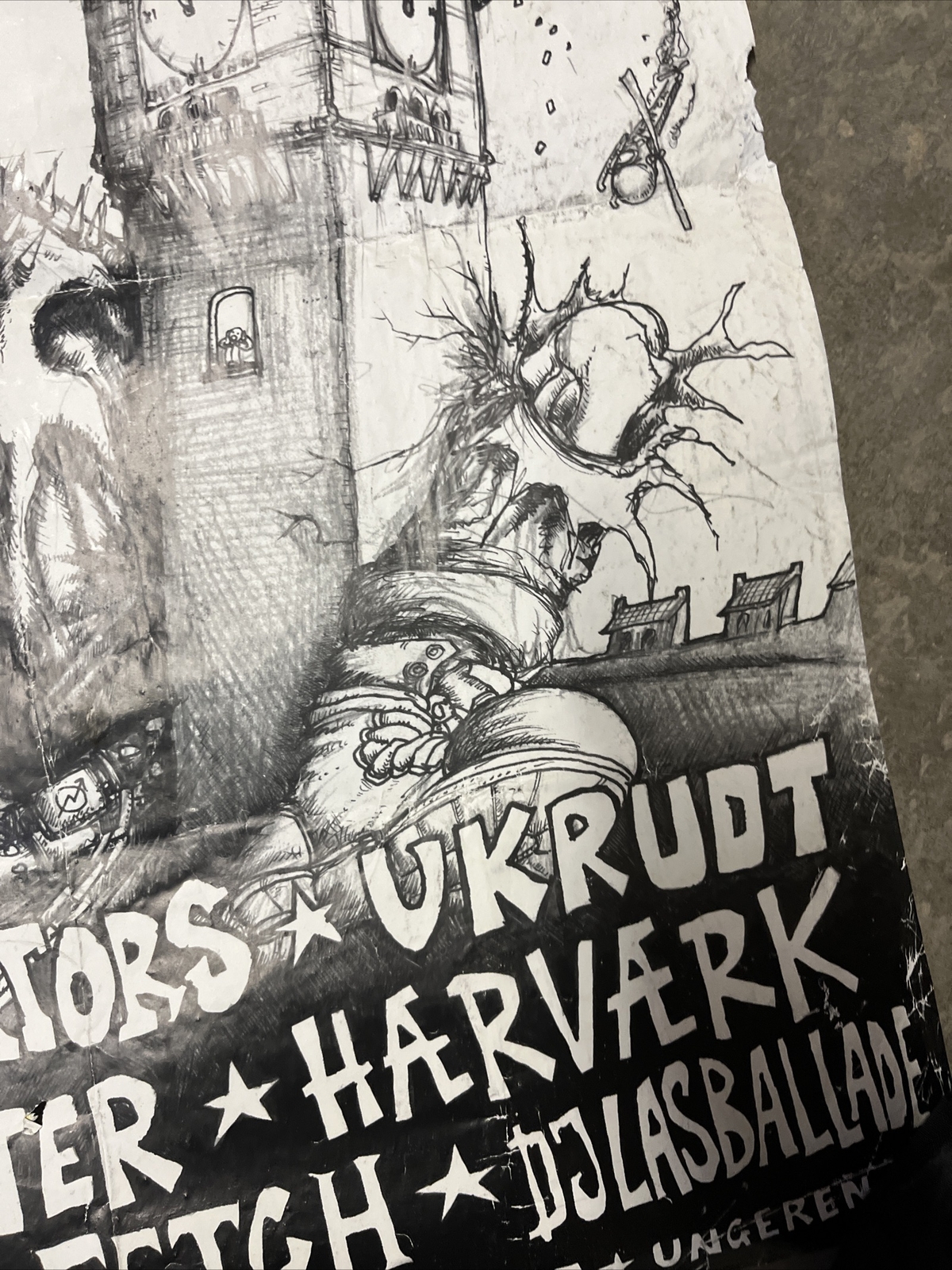 VINTAGE PUNKROCK ATTACK POSTER 27x 20” A MUST SEE