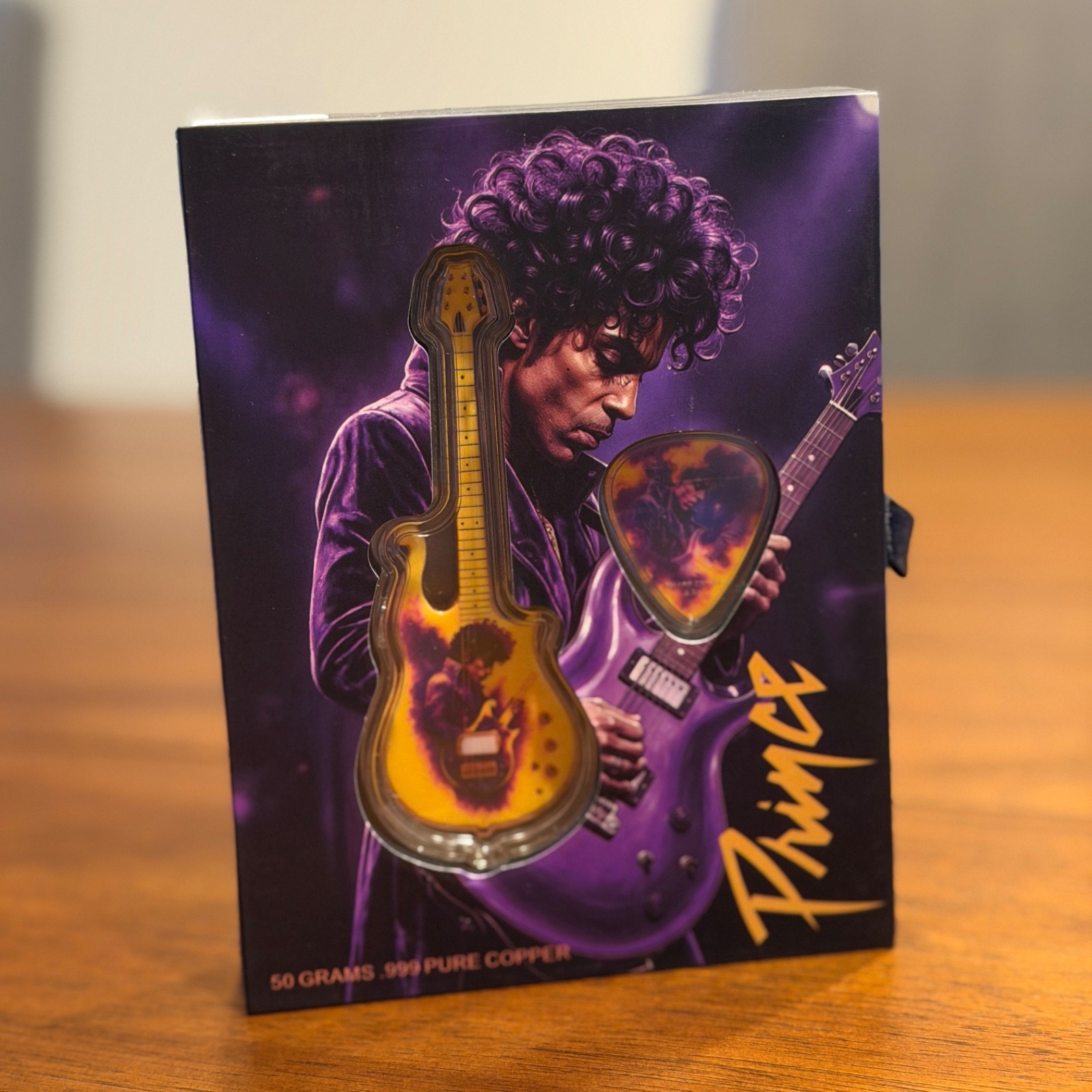 PRINCE – 54.6 Grams Copper Guitar & Pick – .999 LIMITED 5000 – Numbered w/Box
