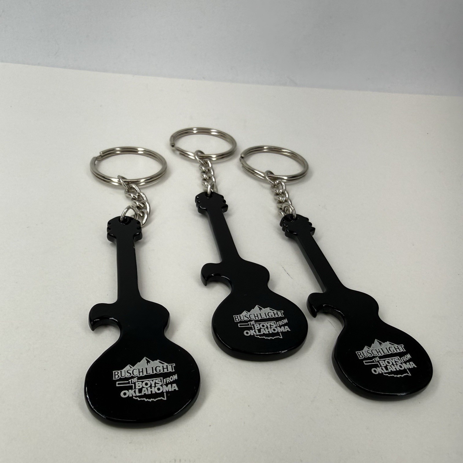 Lot of 3 The Boys From Oklahoma Cross Canadian Ragweed Guitar Keychain Black 3″