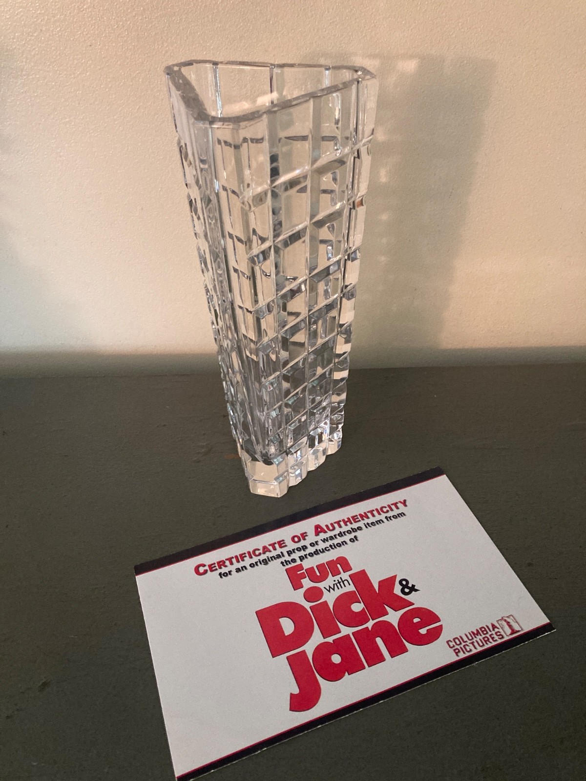 FUN WITH DICK AND JANE MOVIE PROP COA RARE JIM CARREY