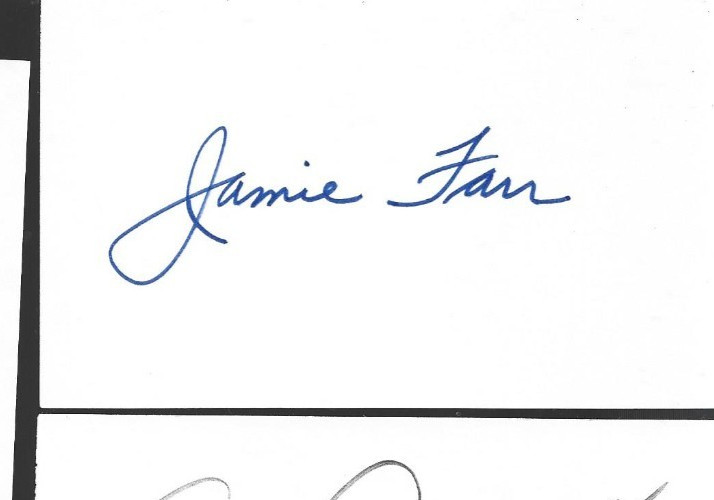 Original jamie Farr autograph on index card
