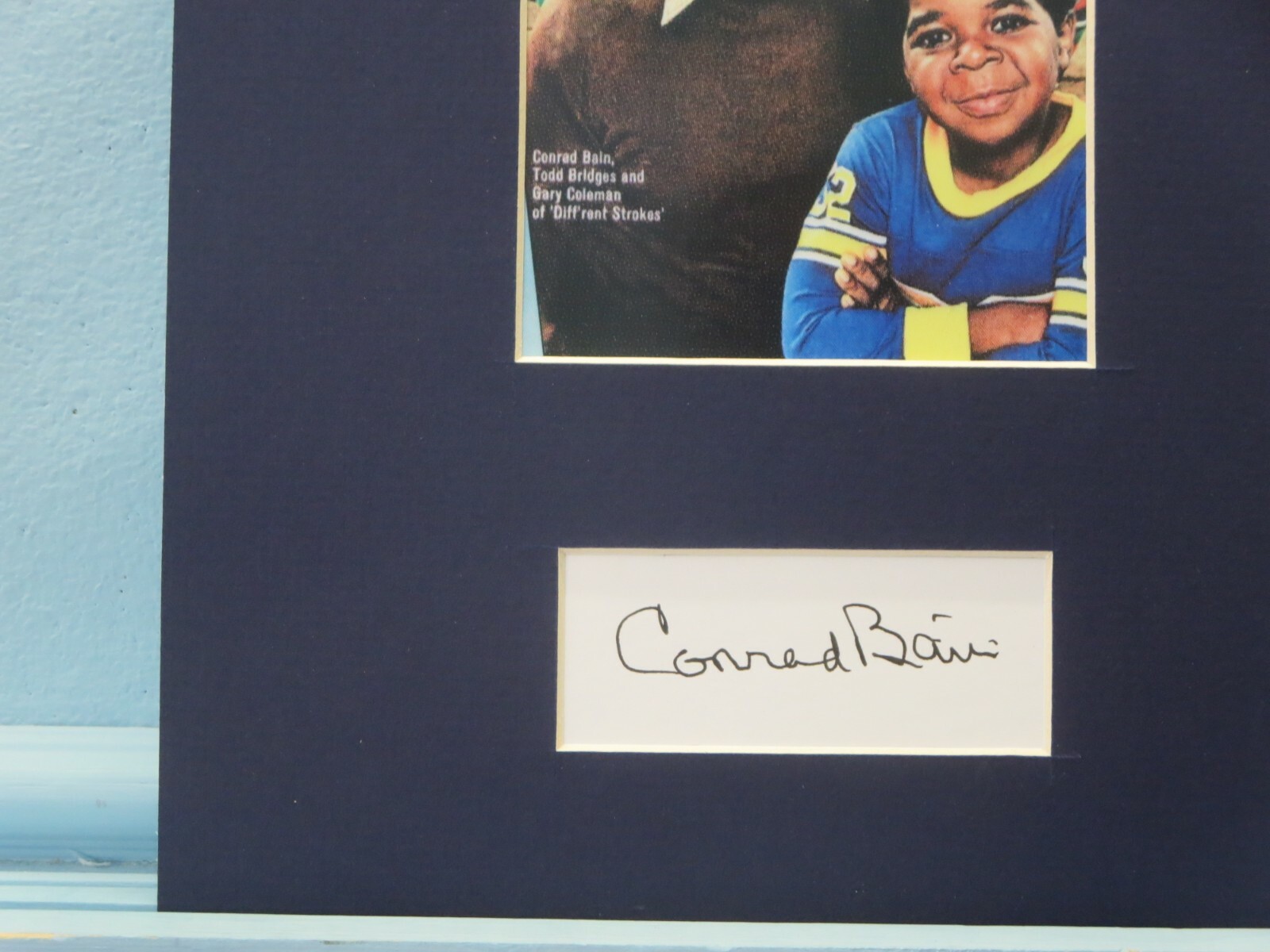 Gary Coleman in “Diff’rent Strokes” signed by Conrad Bain aka Phillip Drummond