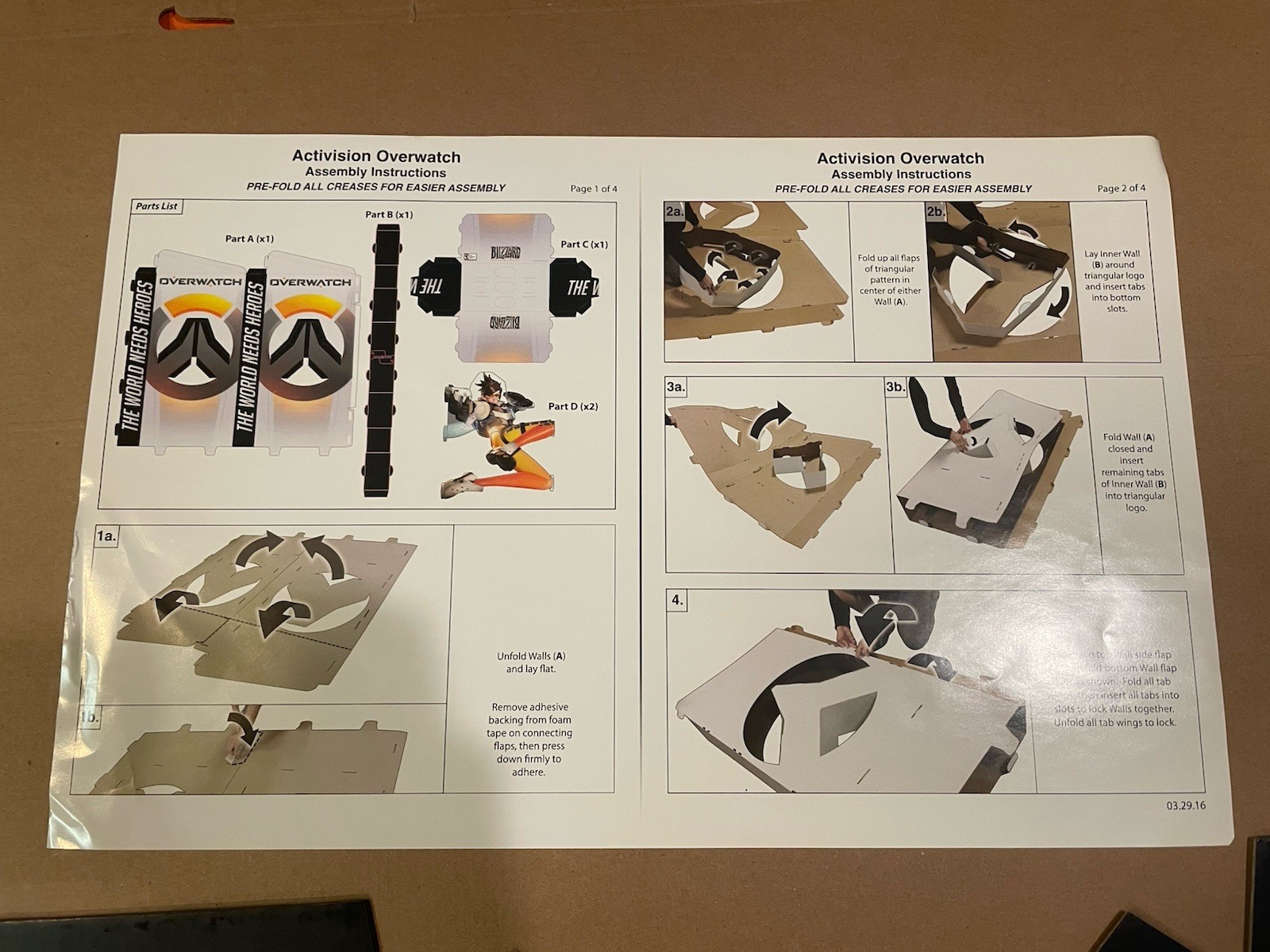 Overwatch Tracer Promotional Display Standee + Game Art Promo Box