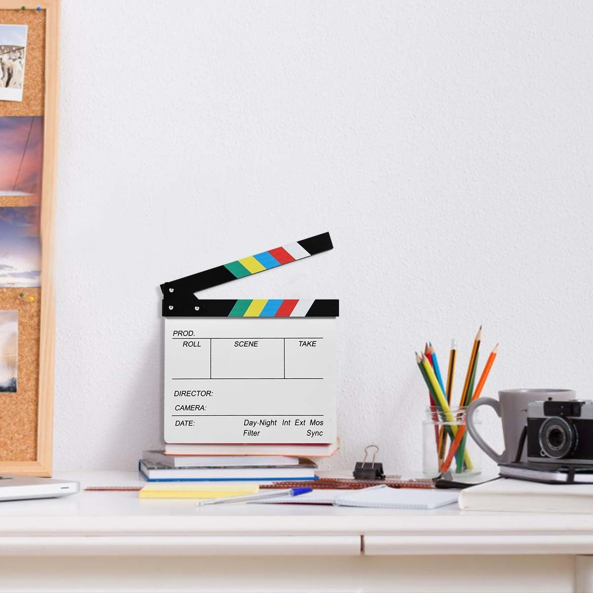 12″X11″ Movie Film Clap Board Wooden Movie Clapboard Film Clapper Board