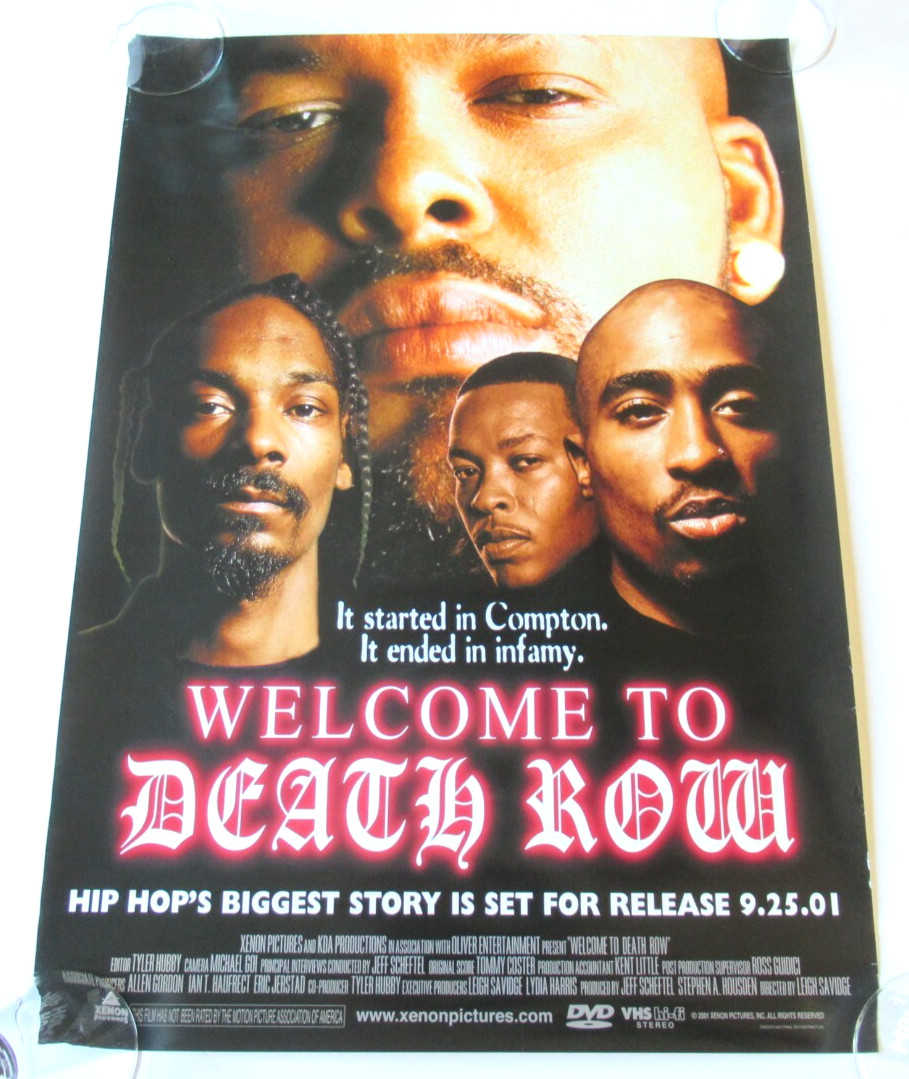 TUPAC DR DRE SNOOP DOGG SUGE WELCOME TO DEATH ROW 27×19 PROMO STORE POSTER 2001