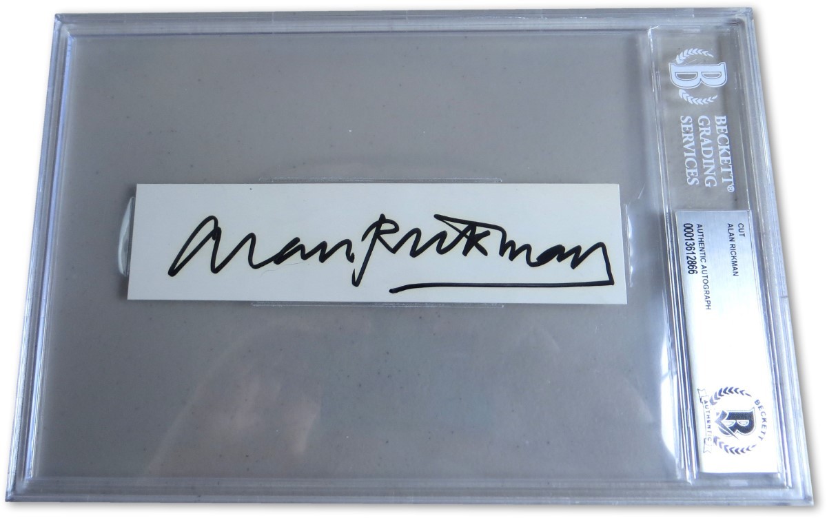 Alan Rickman Signed Autographed Large Cut Signature Die Hard Galaxy Quest BGS