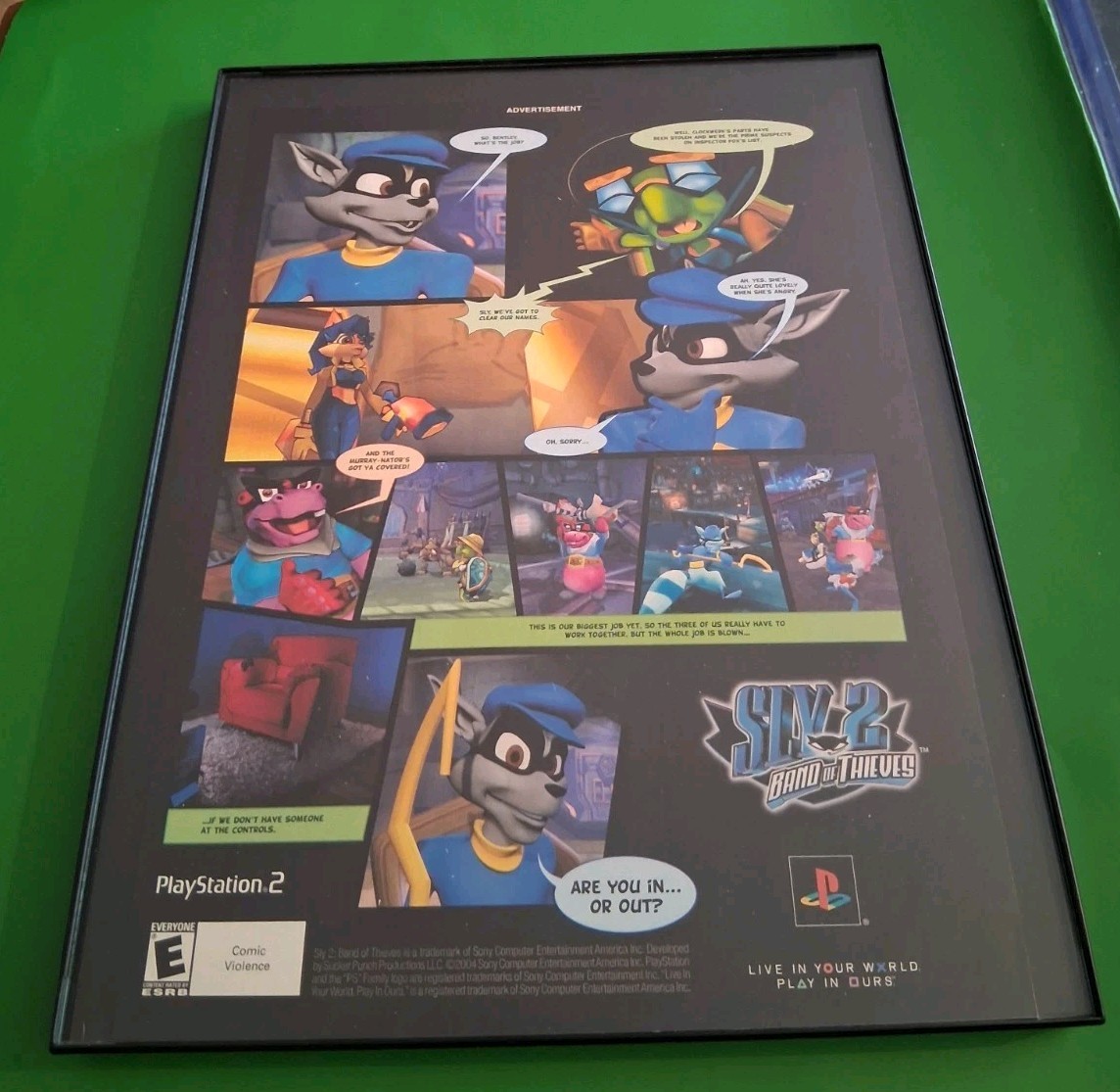 Sly Cooper Band Of Thieves 2004 Print Ad Framed 8.5×11 Wall Art