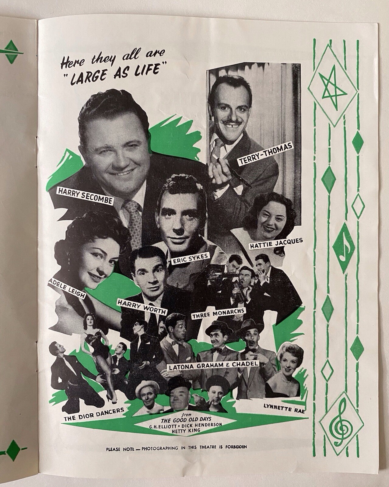 London Palladium Vintage Programmes Norman Wisdom/ Harry Secombe Terry-Thomas