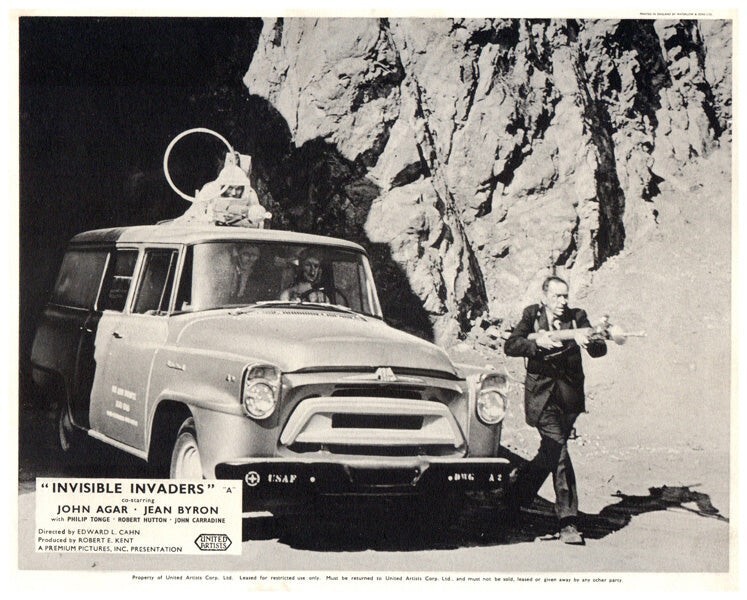 Invisible Invaders Original Lobby Card Harvester Truck Laser Weapon Cult Sci Fi
